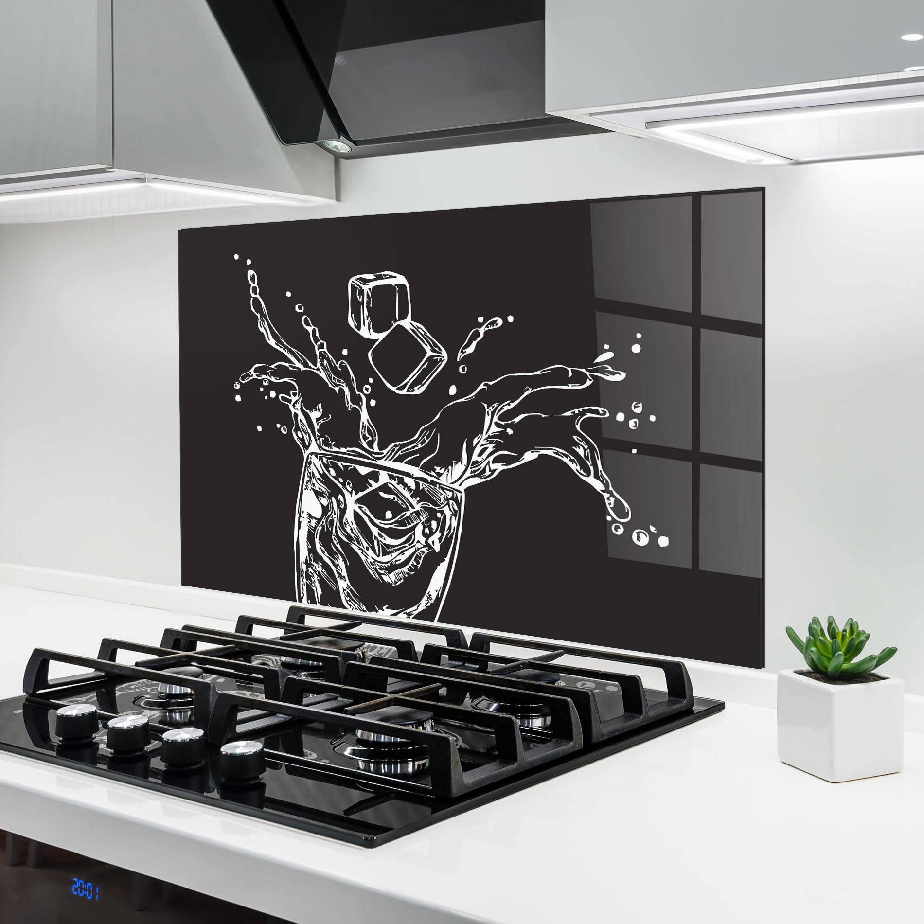 Стъклен панел за кухня Ice Splash Drink mockup 6