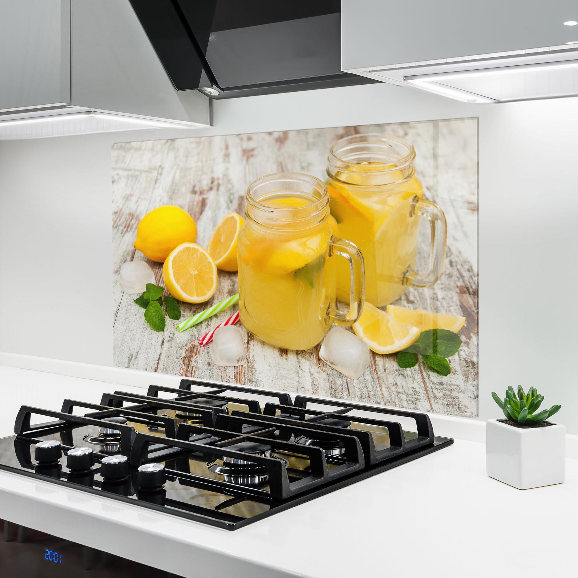 Стъклен панел за кухня Jars With Lemonade mockup 6