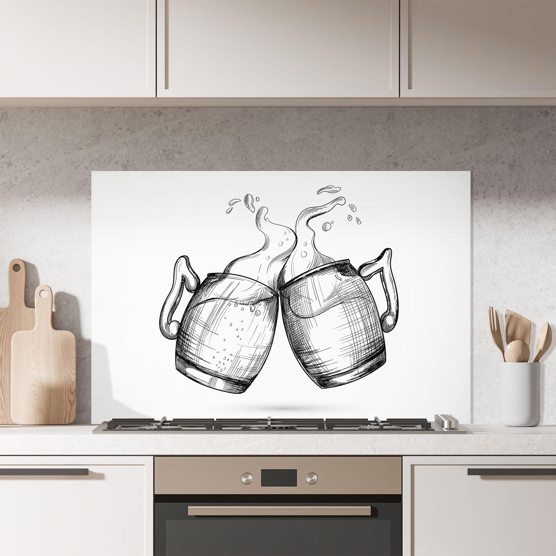 Стъклен панел за кухня Beer Clash mockup 7