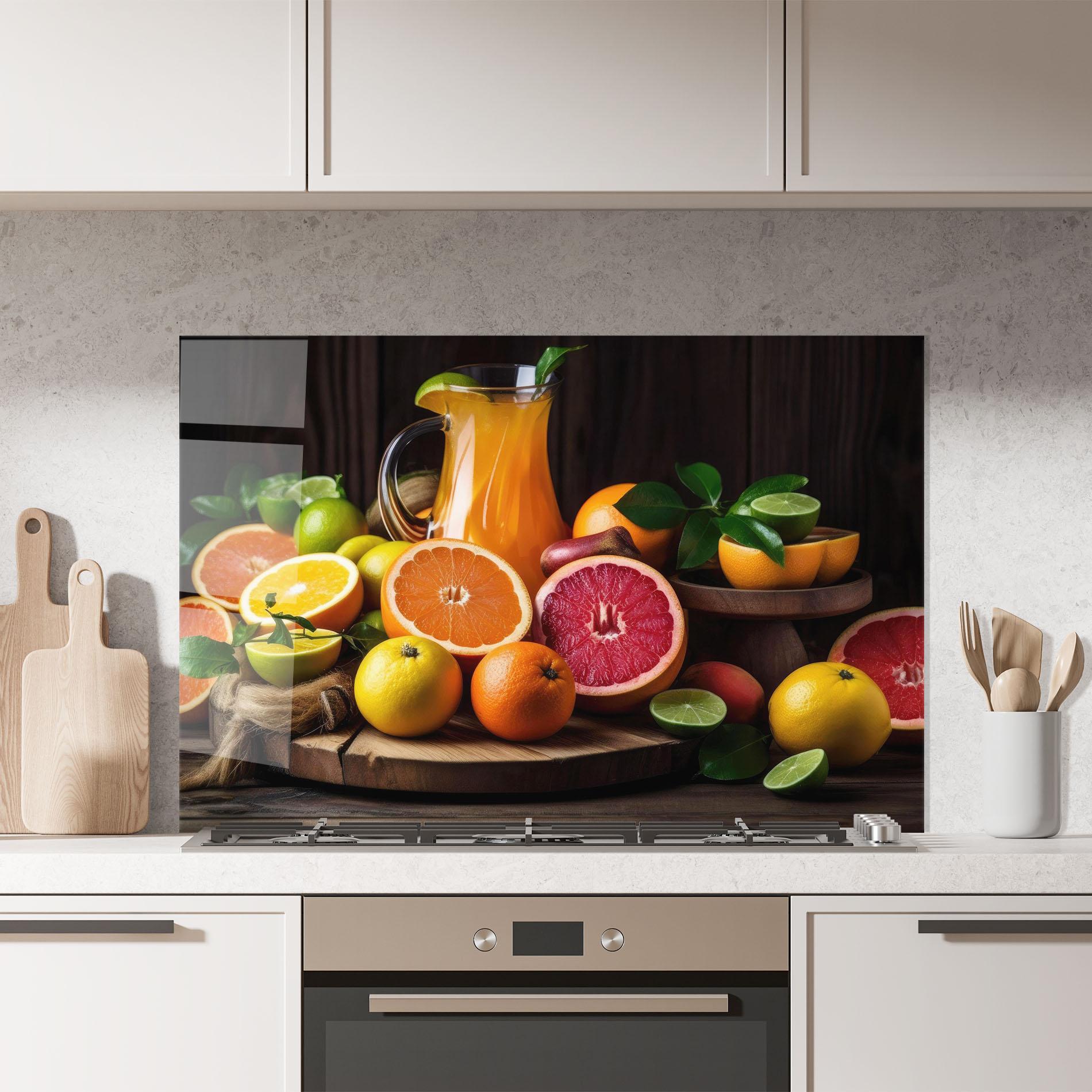 Стъклен панел за кухня Glass Of Orange Juice mockup 7