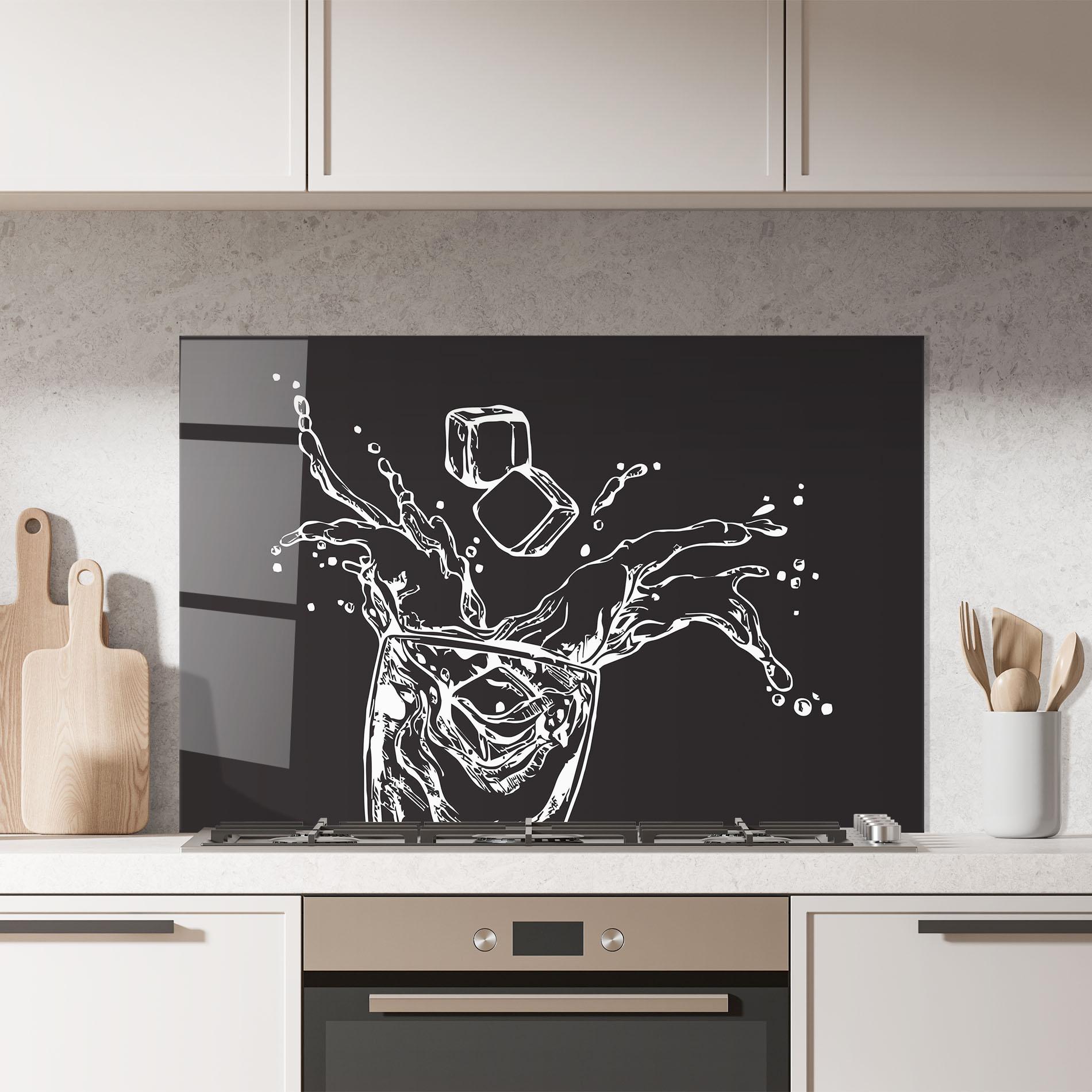 Стъклен панел за кухня Ice Splash Drink mockup 7