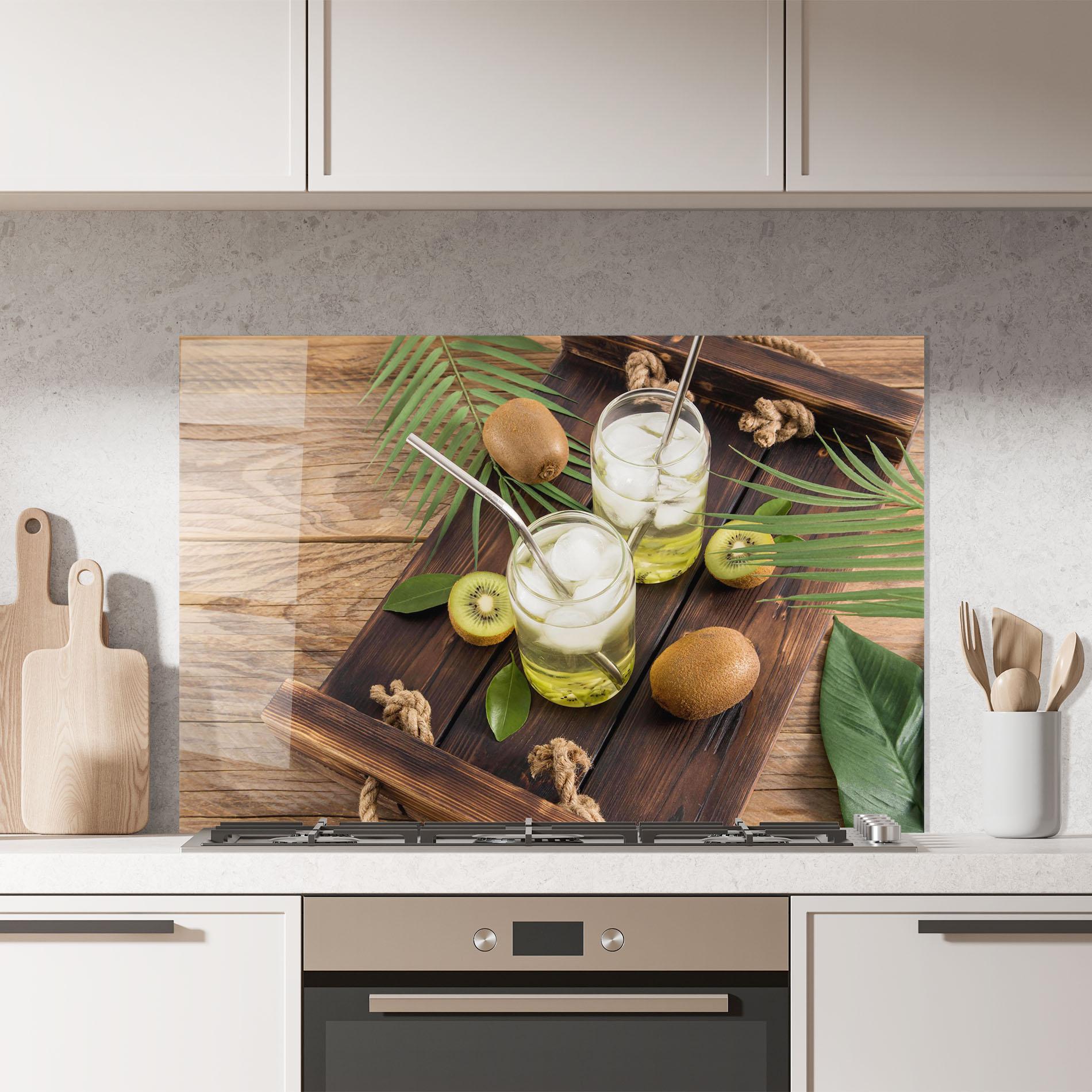 Стъклен панел за кухня Kiwi Drinks mockup 7