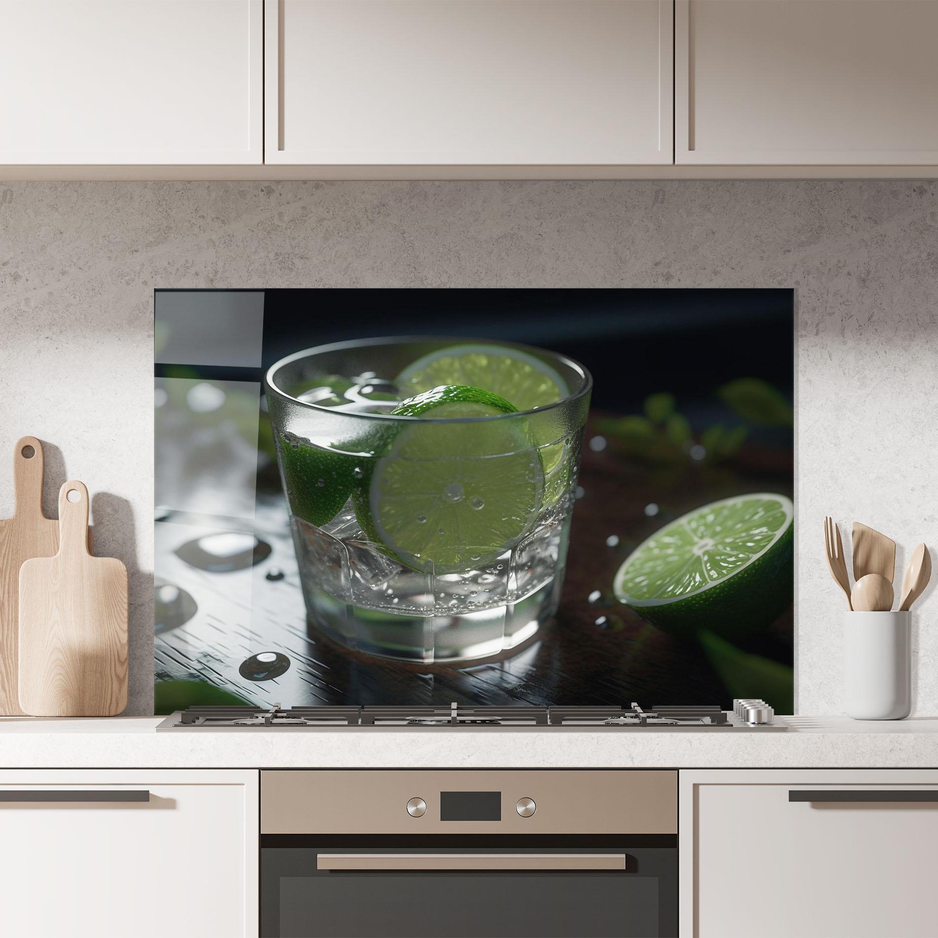 Стъклен панел за кухня Mojito Cocktail mockup 7