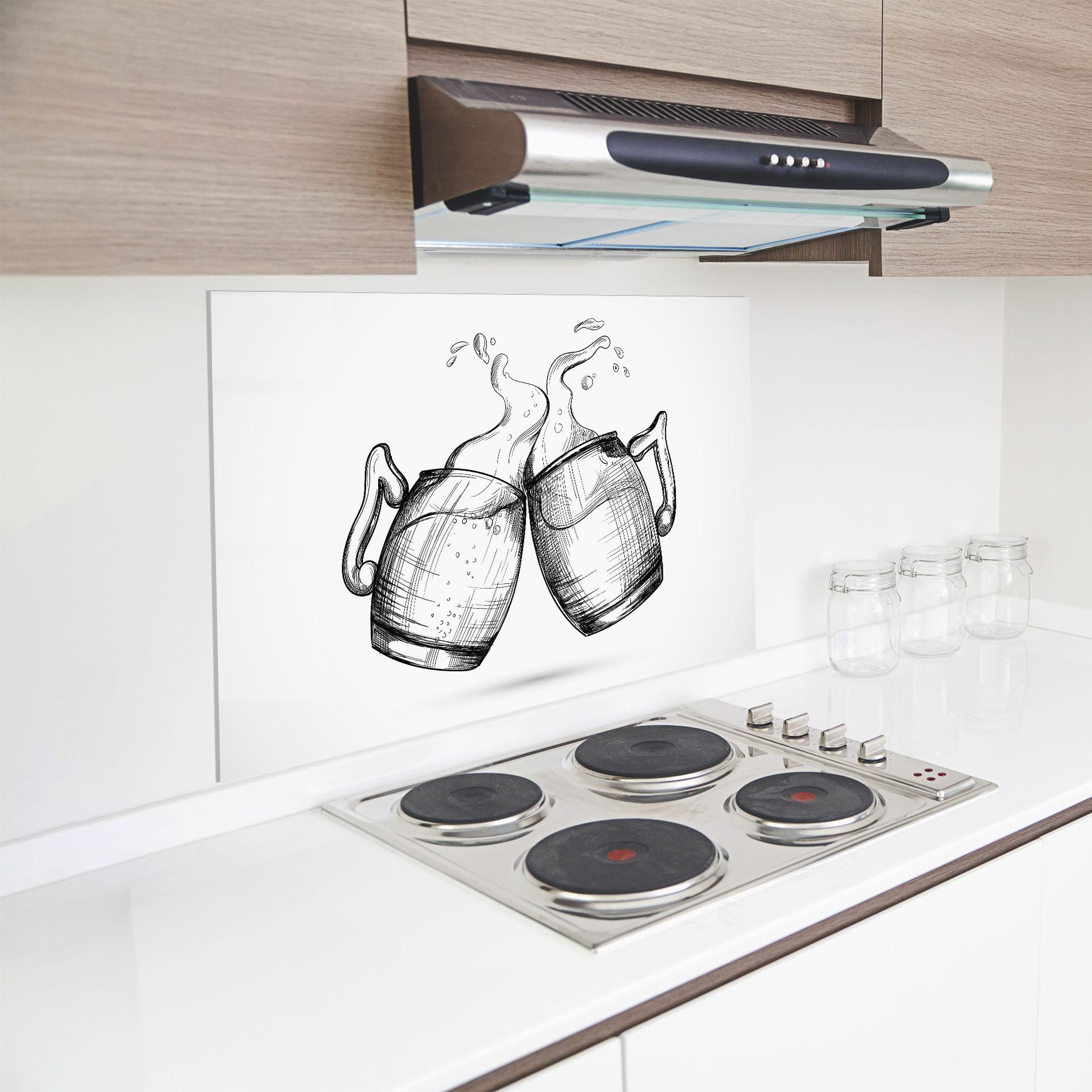 Стъклен панел за кухня Beer Clash mockup 8