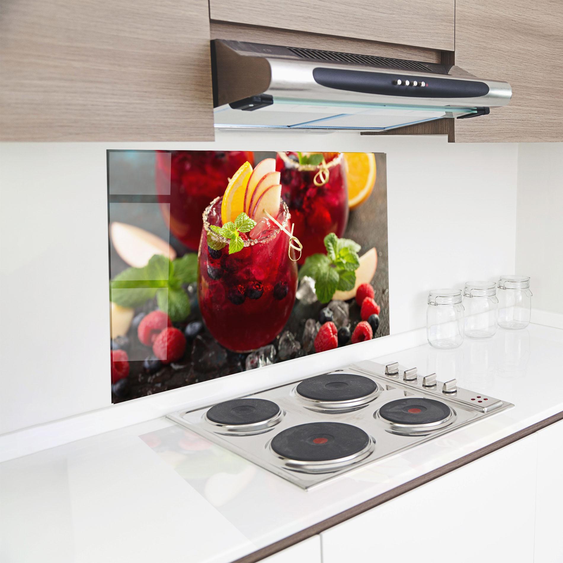 Стъклен панел за кухня Berry Drink mockup 8