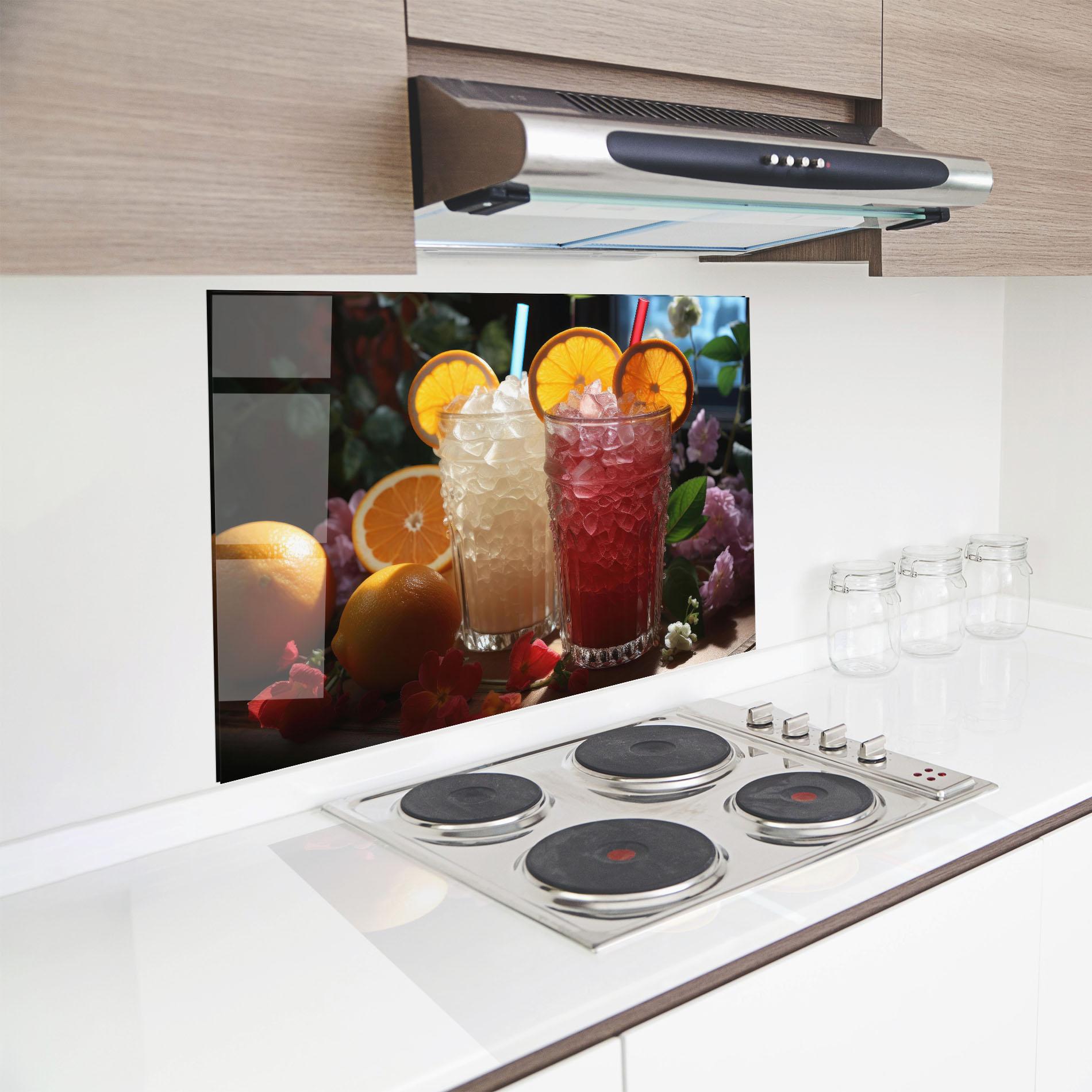 Стъклен панел за кухня Citrus Smoothie Drink mockup 8