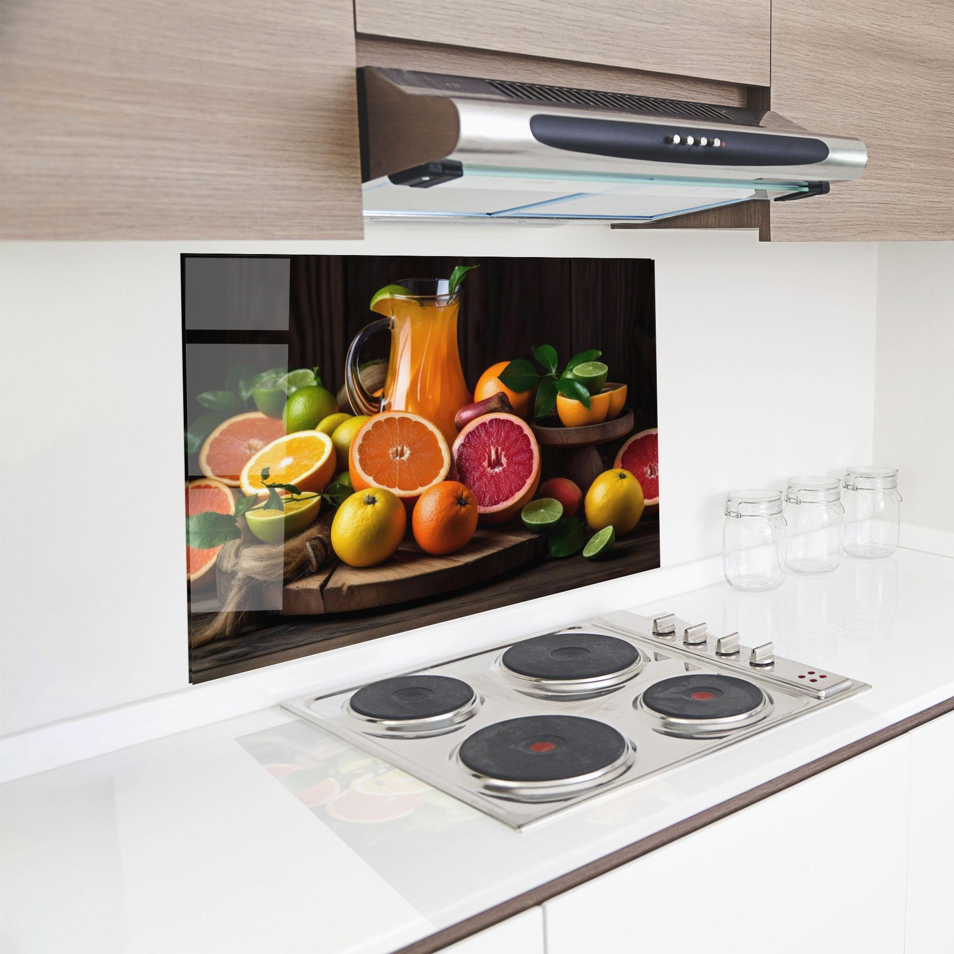 Стъклен панел за кухня Glass Of Orange Juice mockup 8
