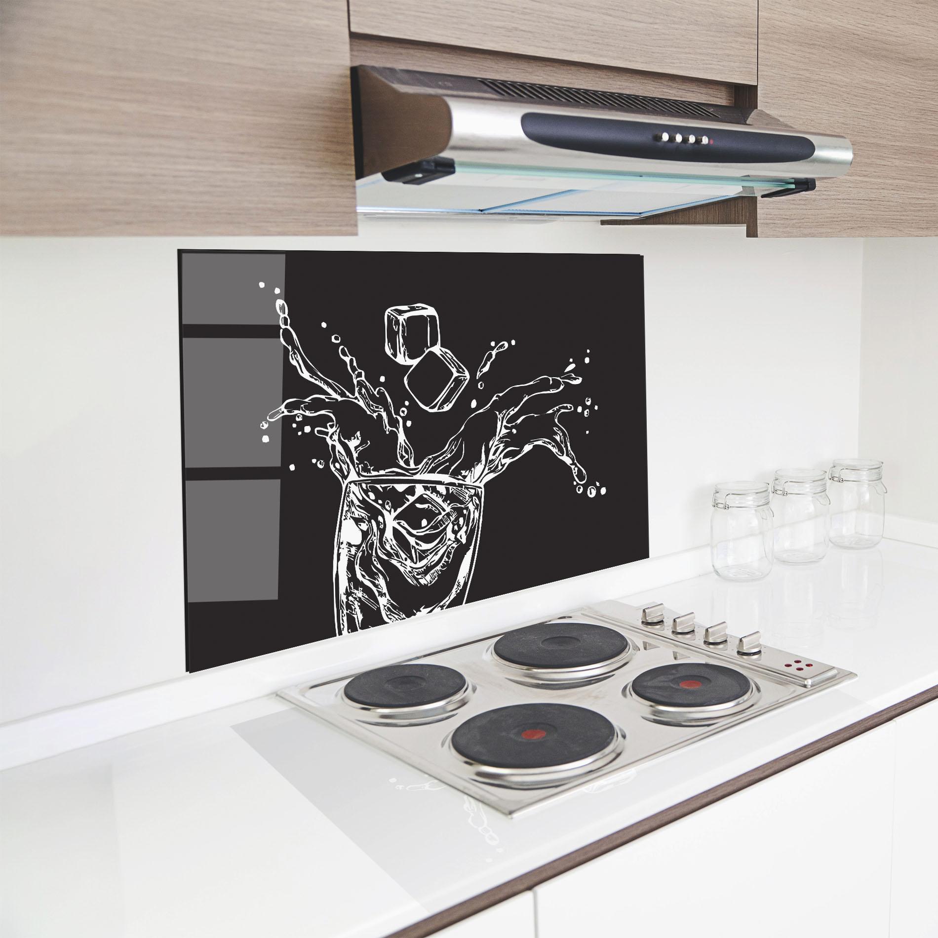 Стъклен панел за кухня Ice Splash Drink mockup 8