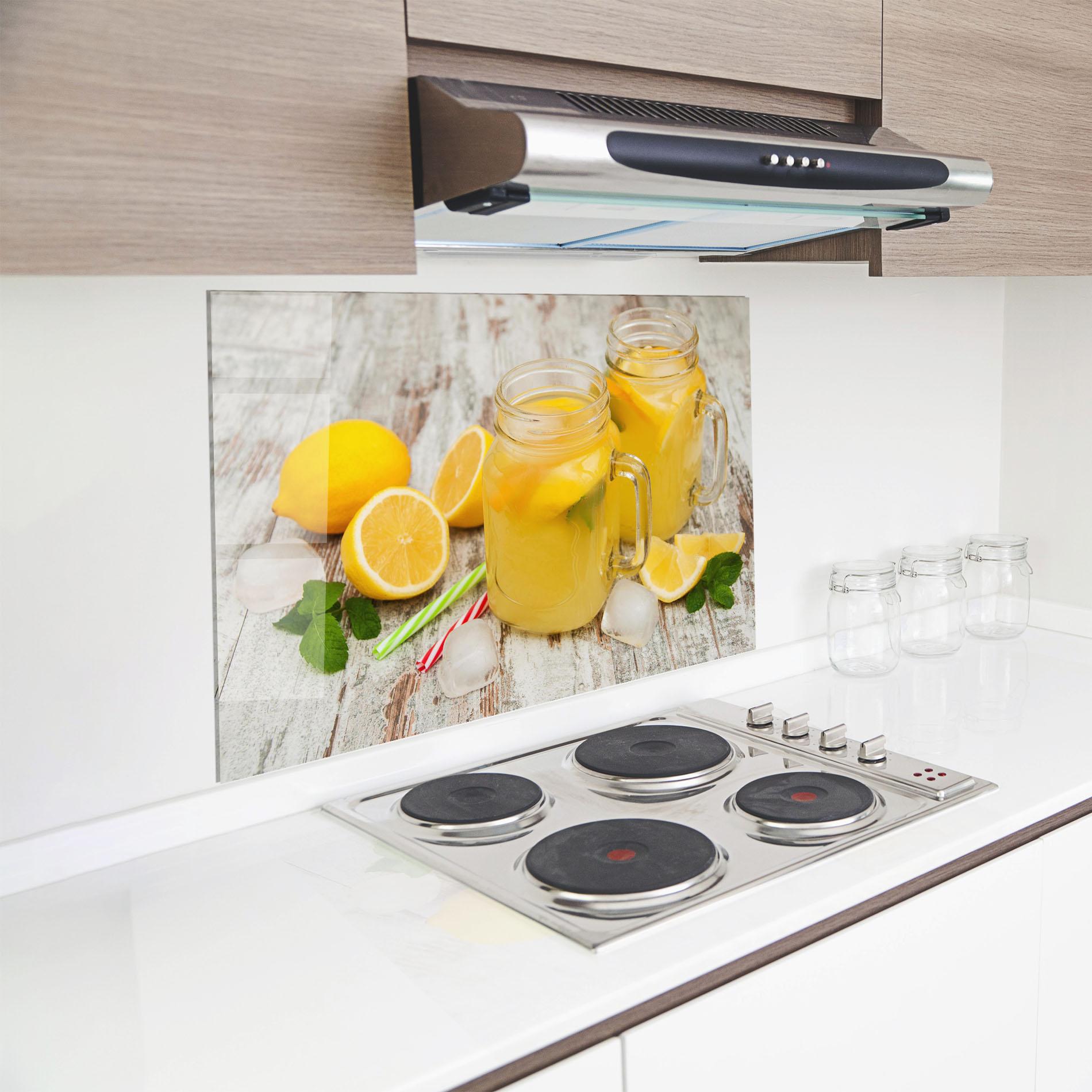 Стъклен панел за кухня Jars With Lemonade mockup 8