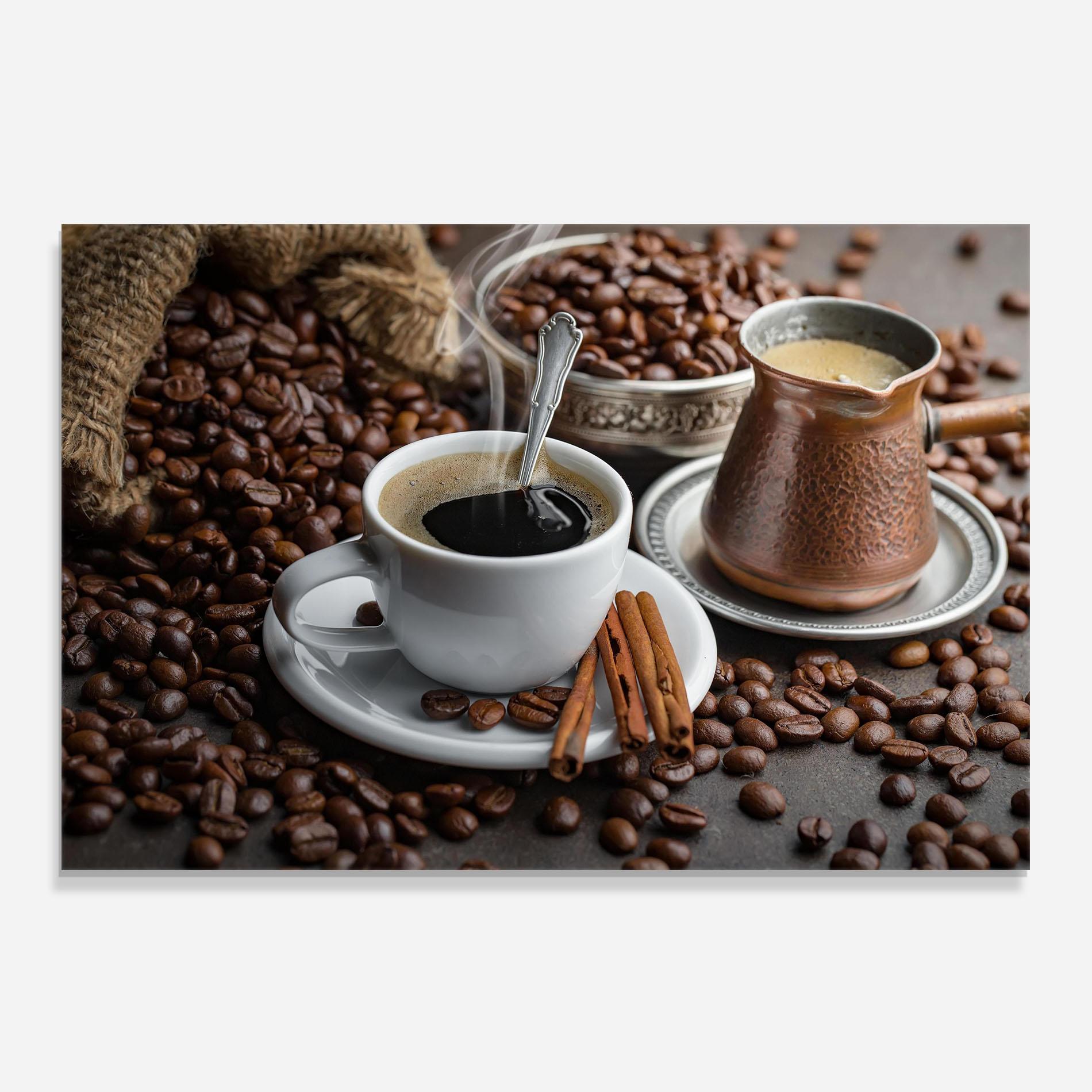 Стъклен панел за кухня Black Coffee Beans mockup 0