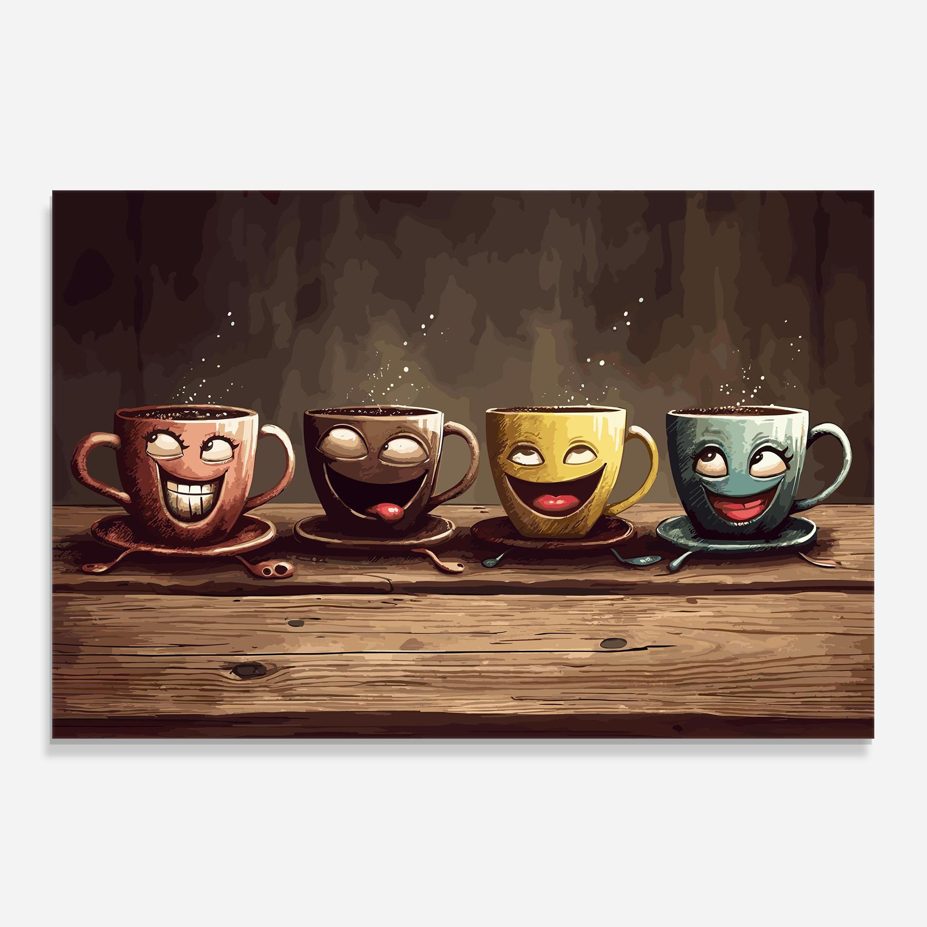 Стъклен панел за кухня Coffee Faces mockup 0