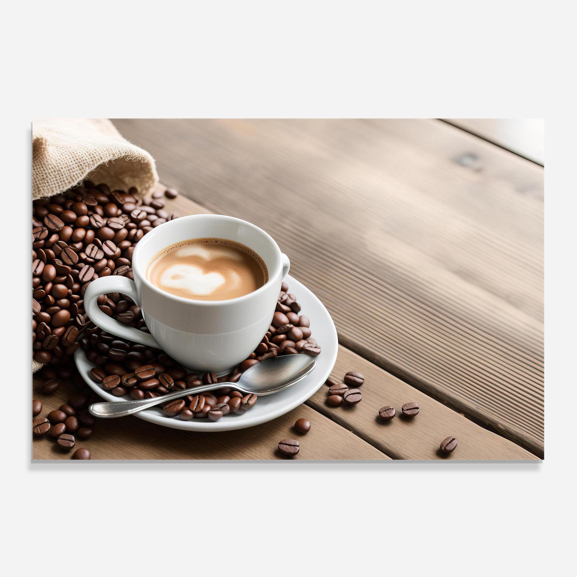Стъклен панел за кухня Coffee On Table mockup 0