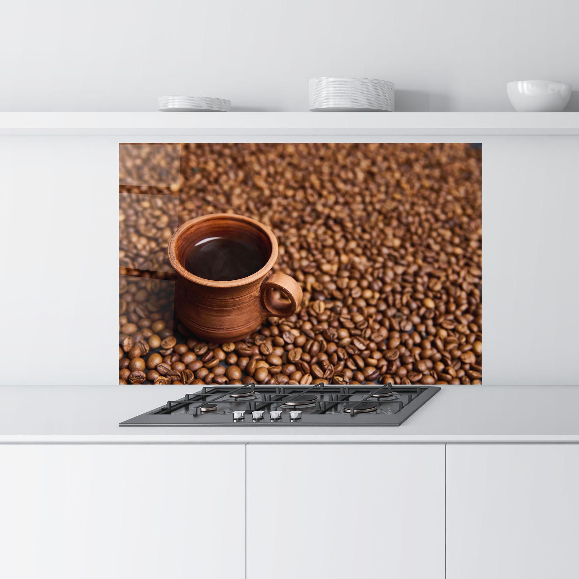 Стъклен панел за кухня Clay Coffee Cup mockup 9