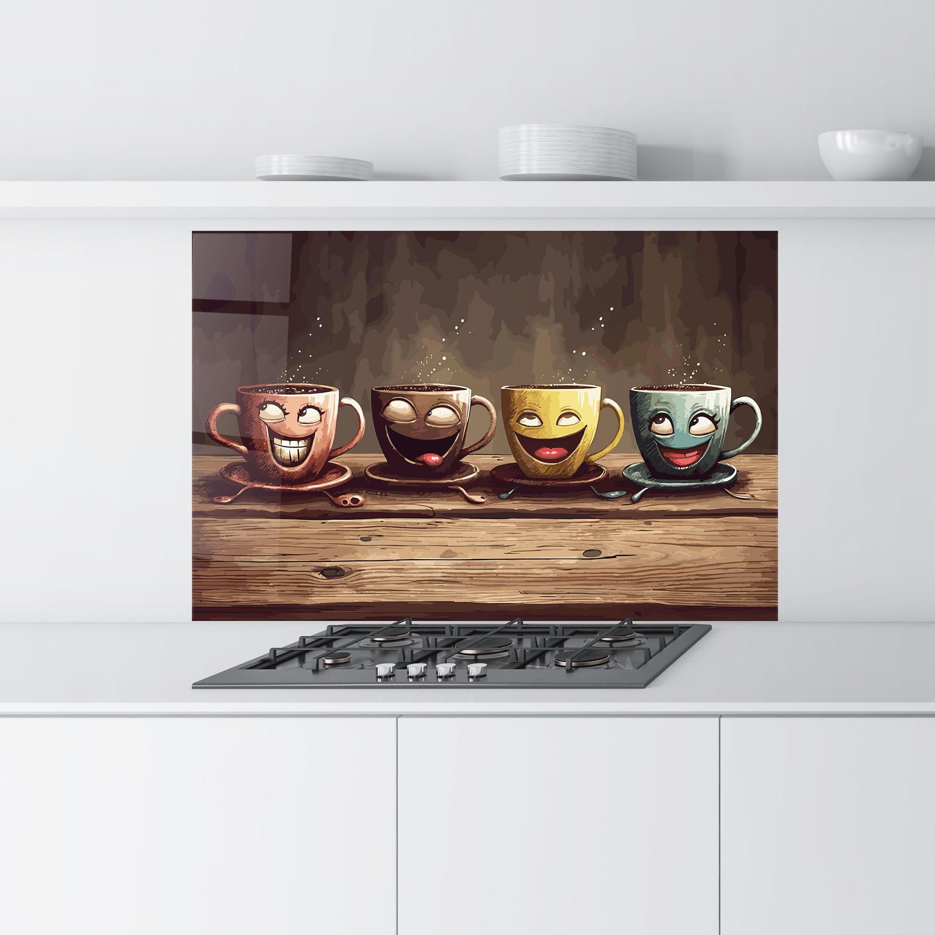 Стъклен панел за кухня Coffee Faces mockup 9