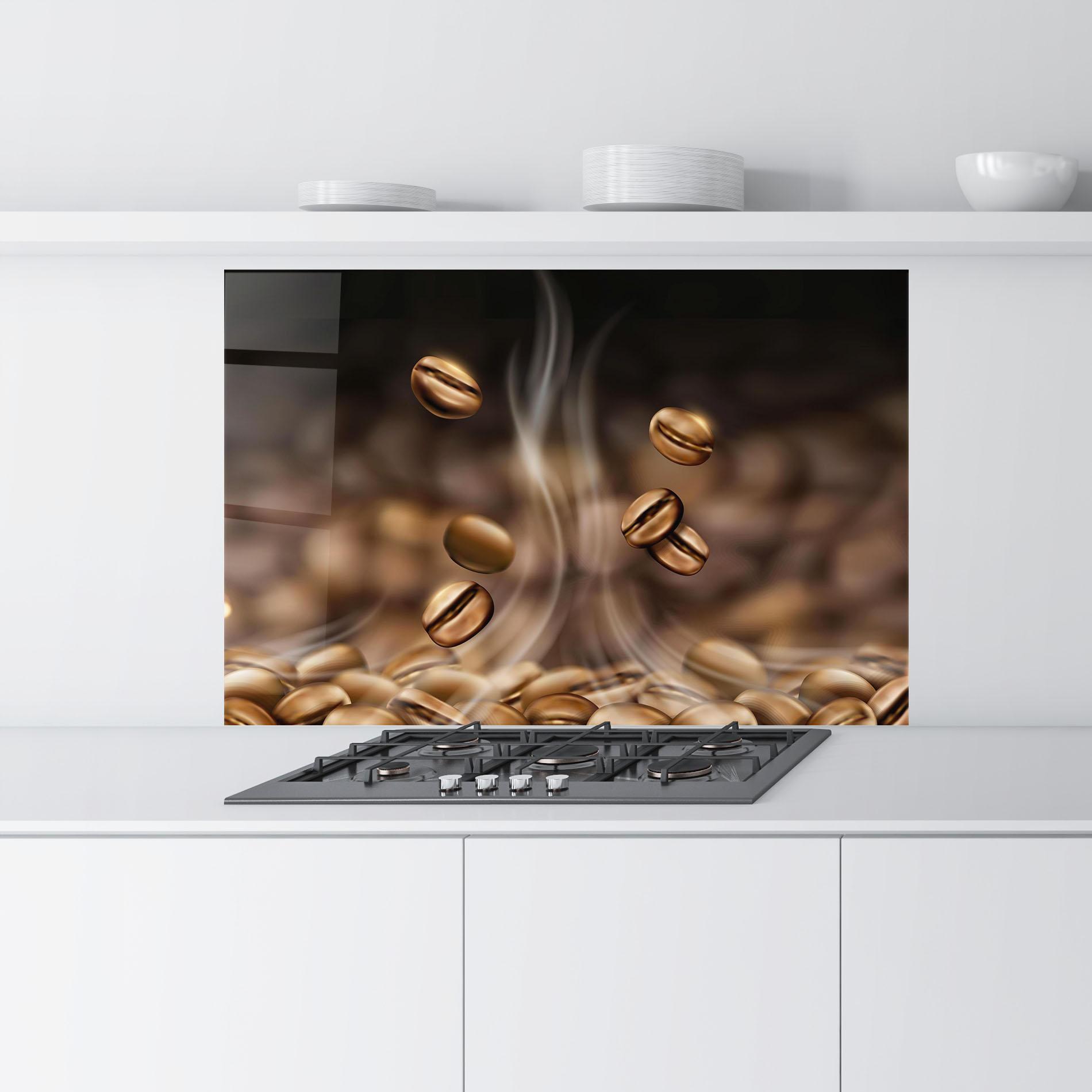 Стъклен панел за кухня Coffee Smoke mockup 9