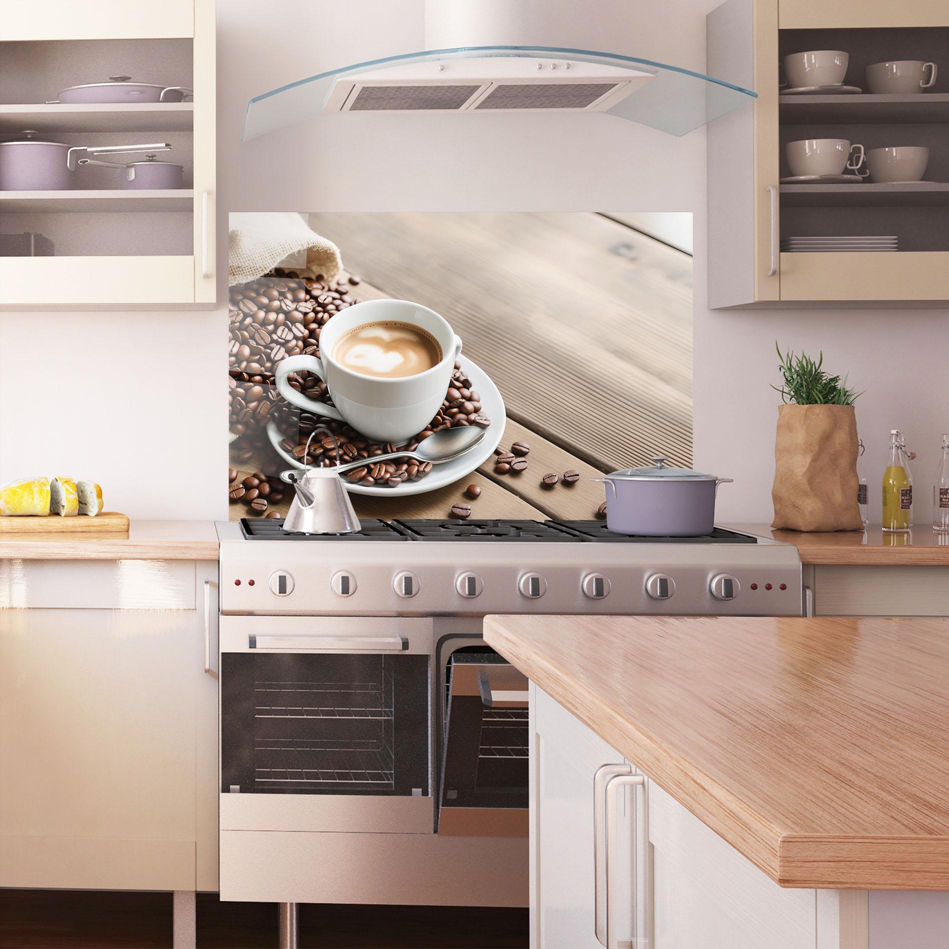 Стъклен панел за кухня Coffee On Table mockup 1