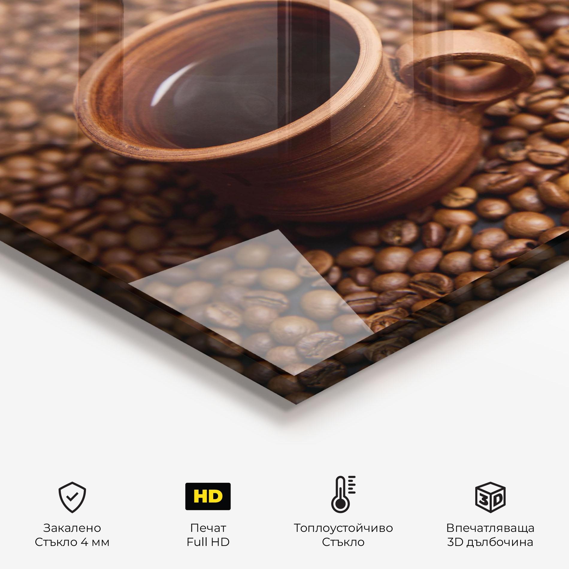 Стъклен панел за кухня Clay Coffee Cup mockup 2