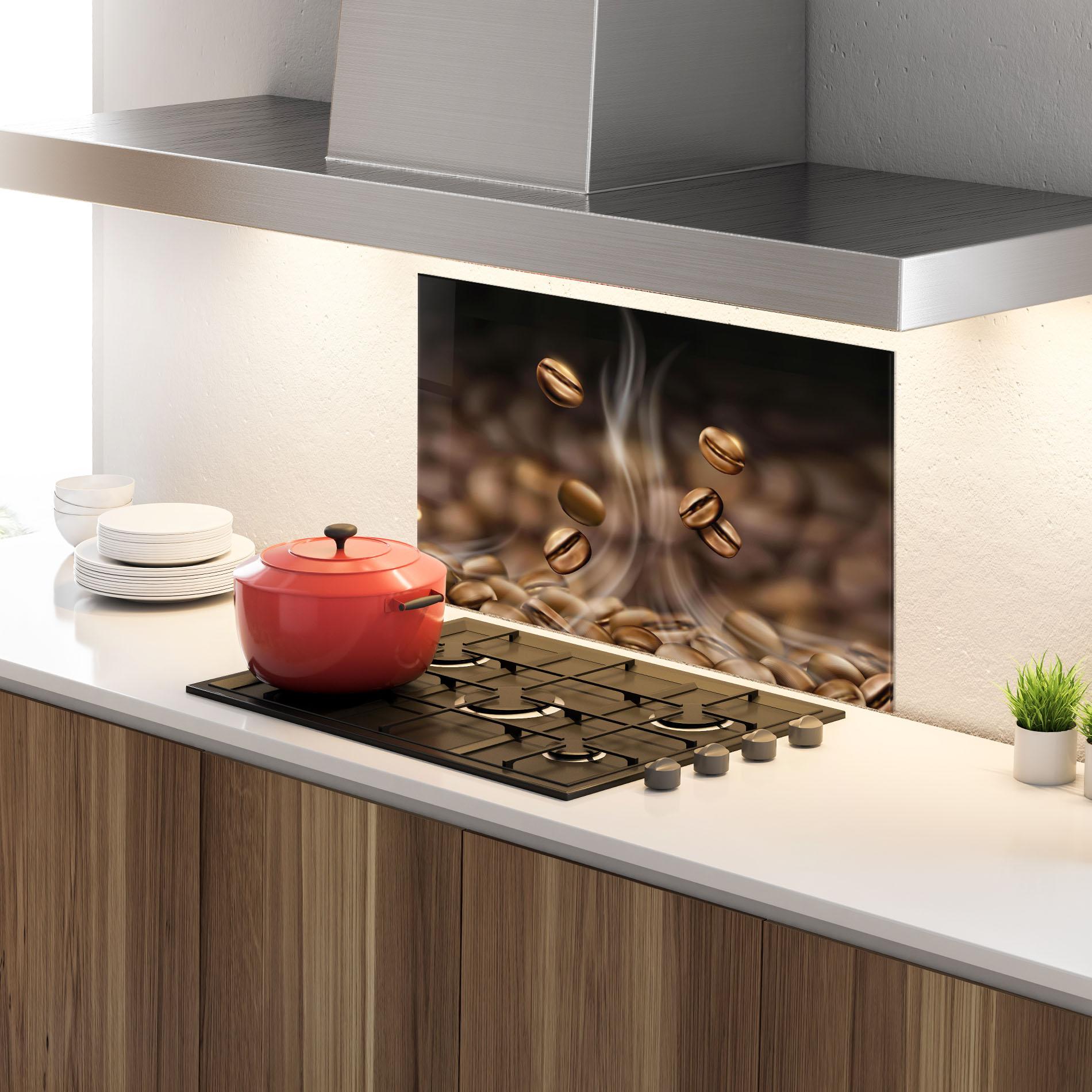 Стъклен панел за кухня Coffee Smoke mockup 4
