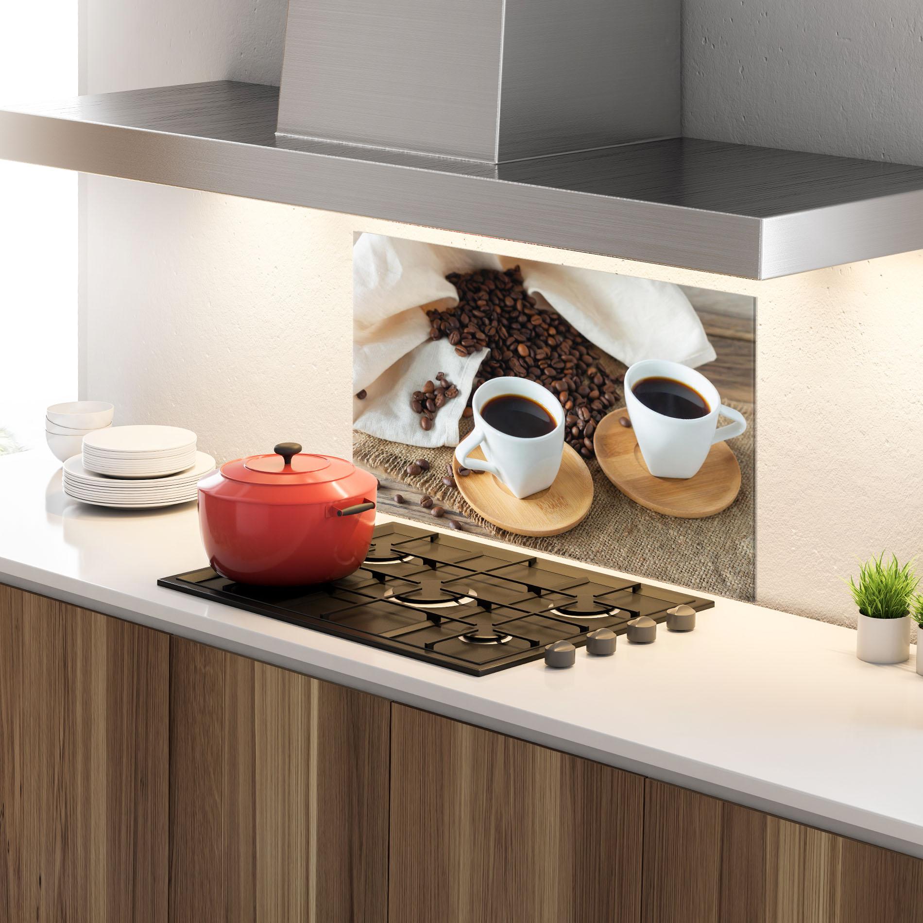 Стъклен панел за кухня Fresh Espresso mockup 4