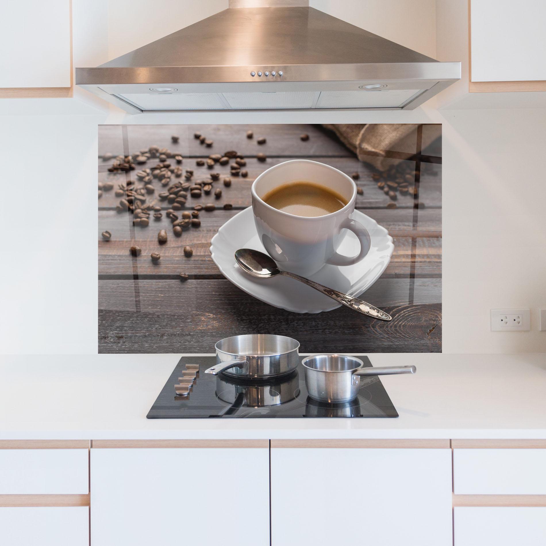 Стъклен панел за кухня Aroma Coffee mockup 5