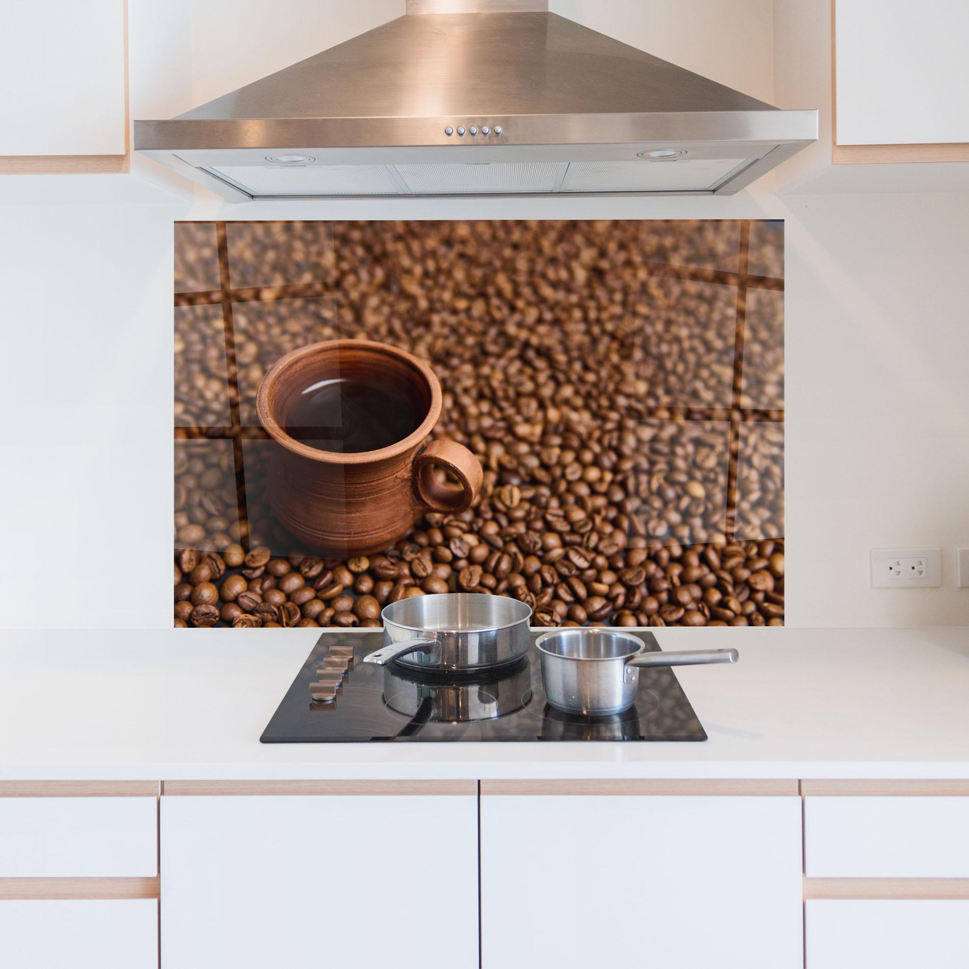 Стъклен панел за кухня Clay Coffee Cup mockup 5