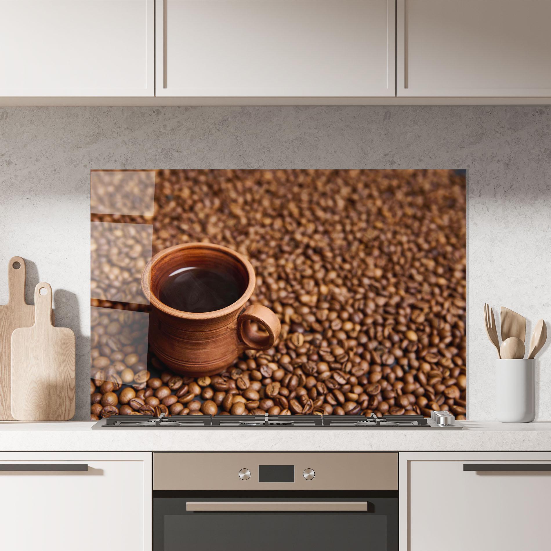 Стъклен панел за кухня Clay Coffee Cup mockup 7