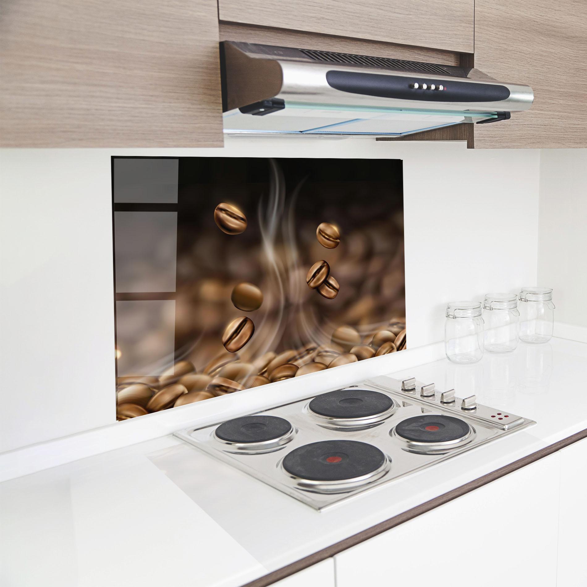Стъклен панел за кухня Coffee Smoke mockup 8
