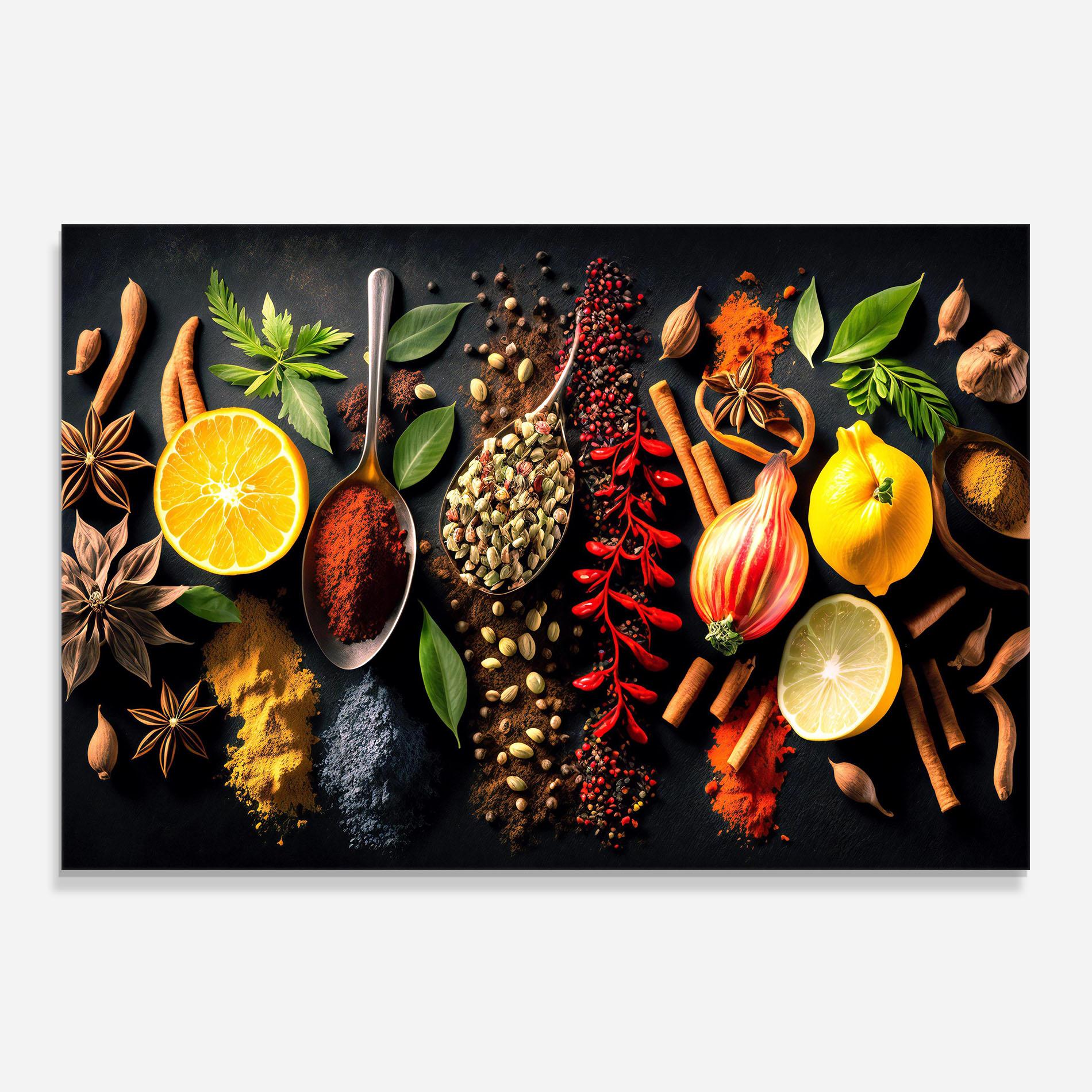 Стъклен панел за кухня Closeup Pices mockup 0