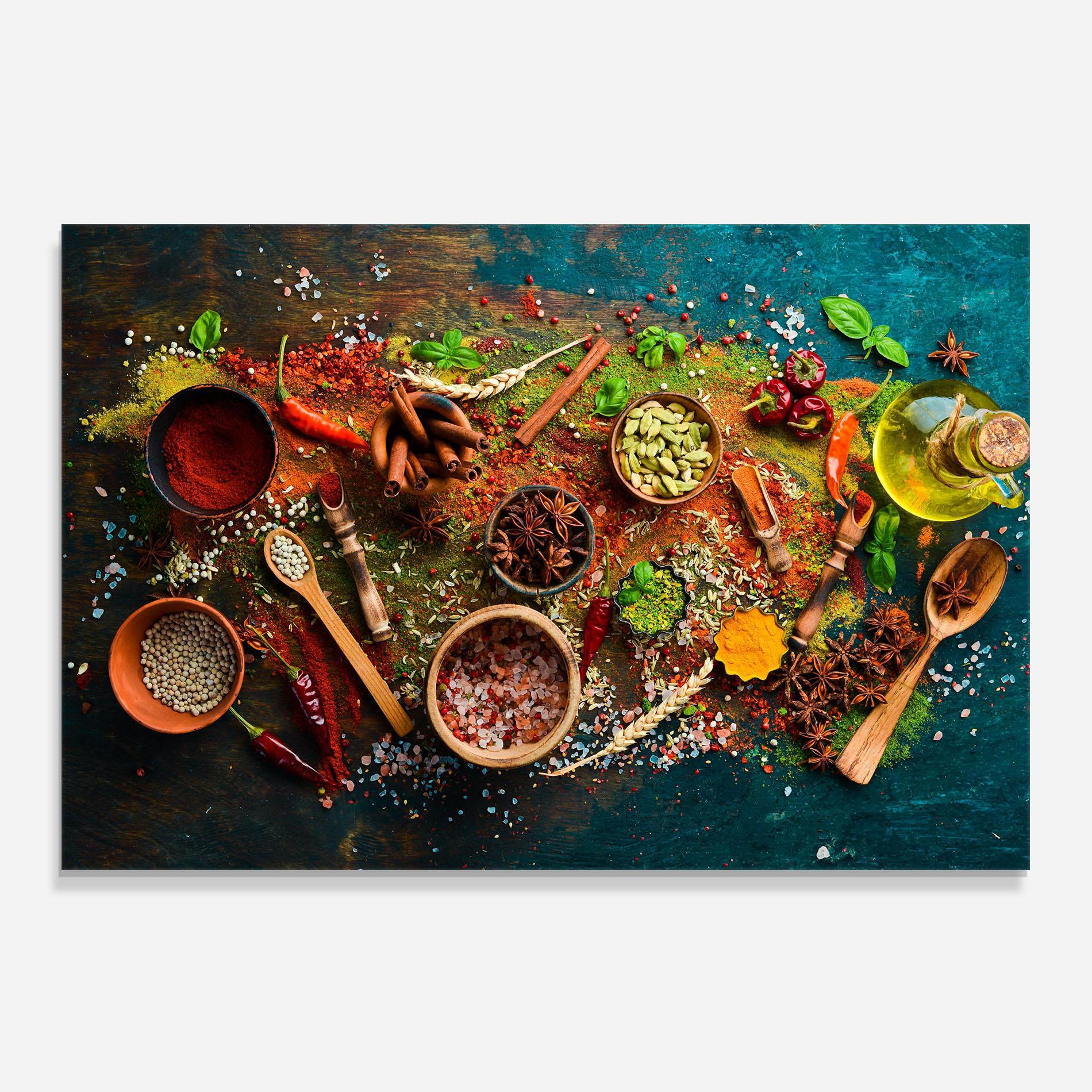 Стъклен панел за кухня Seasonings Mix mockup 0