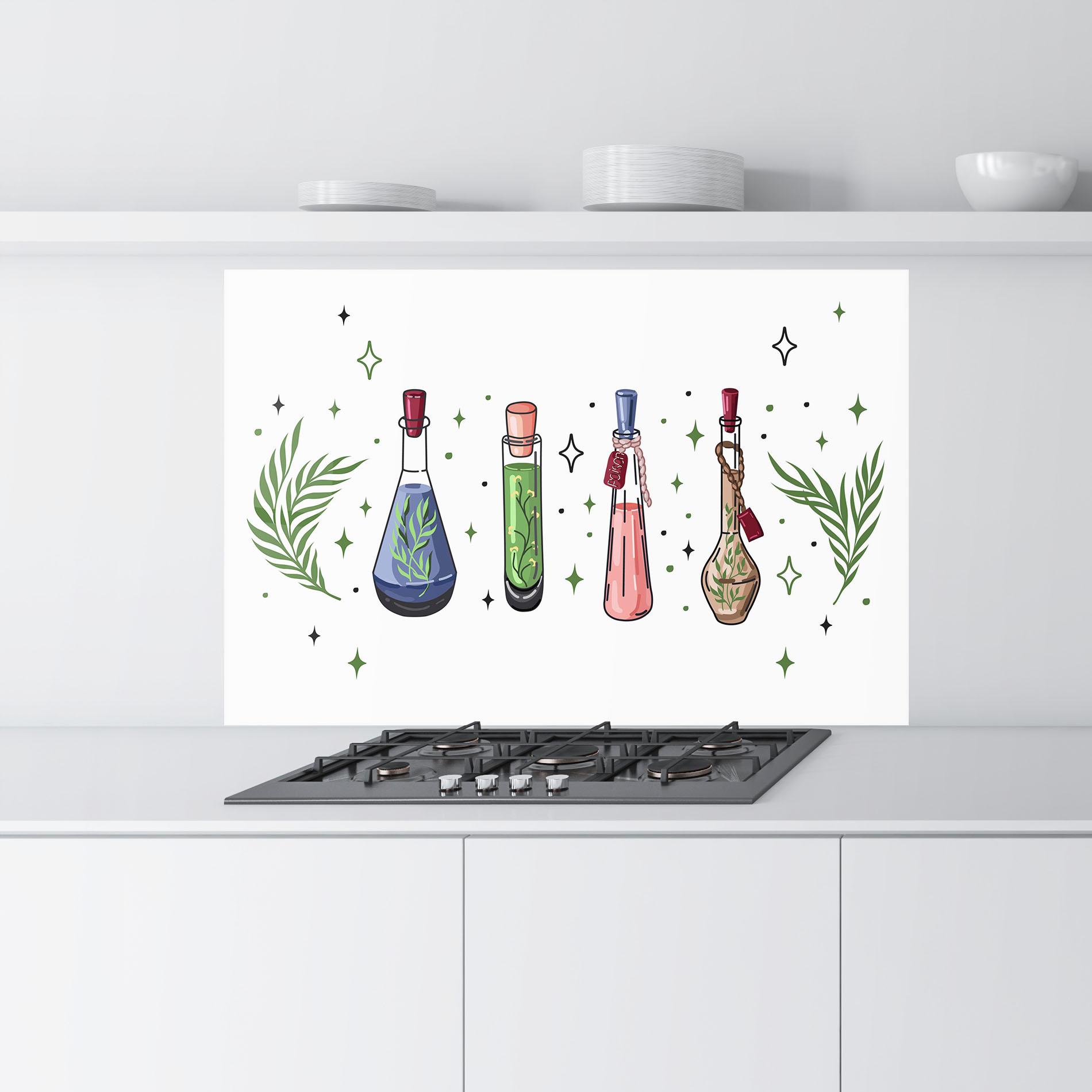 Стъклен панел за кухня Herbs Liquid mockup 9