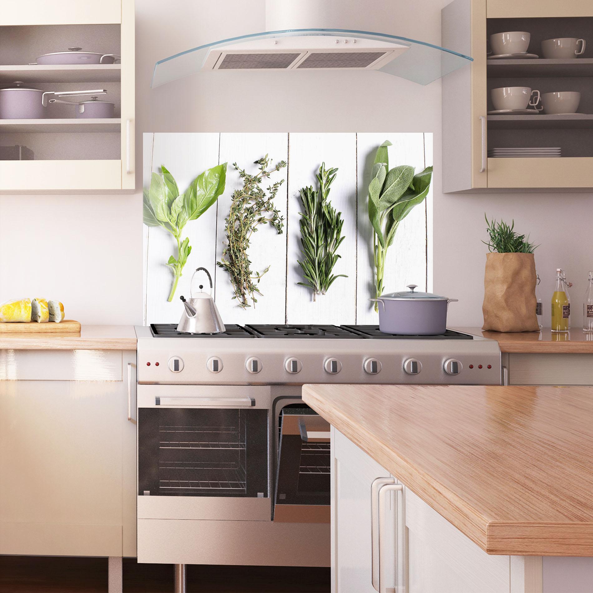 Стъклен панел за кухня Different Herbs mockup 1