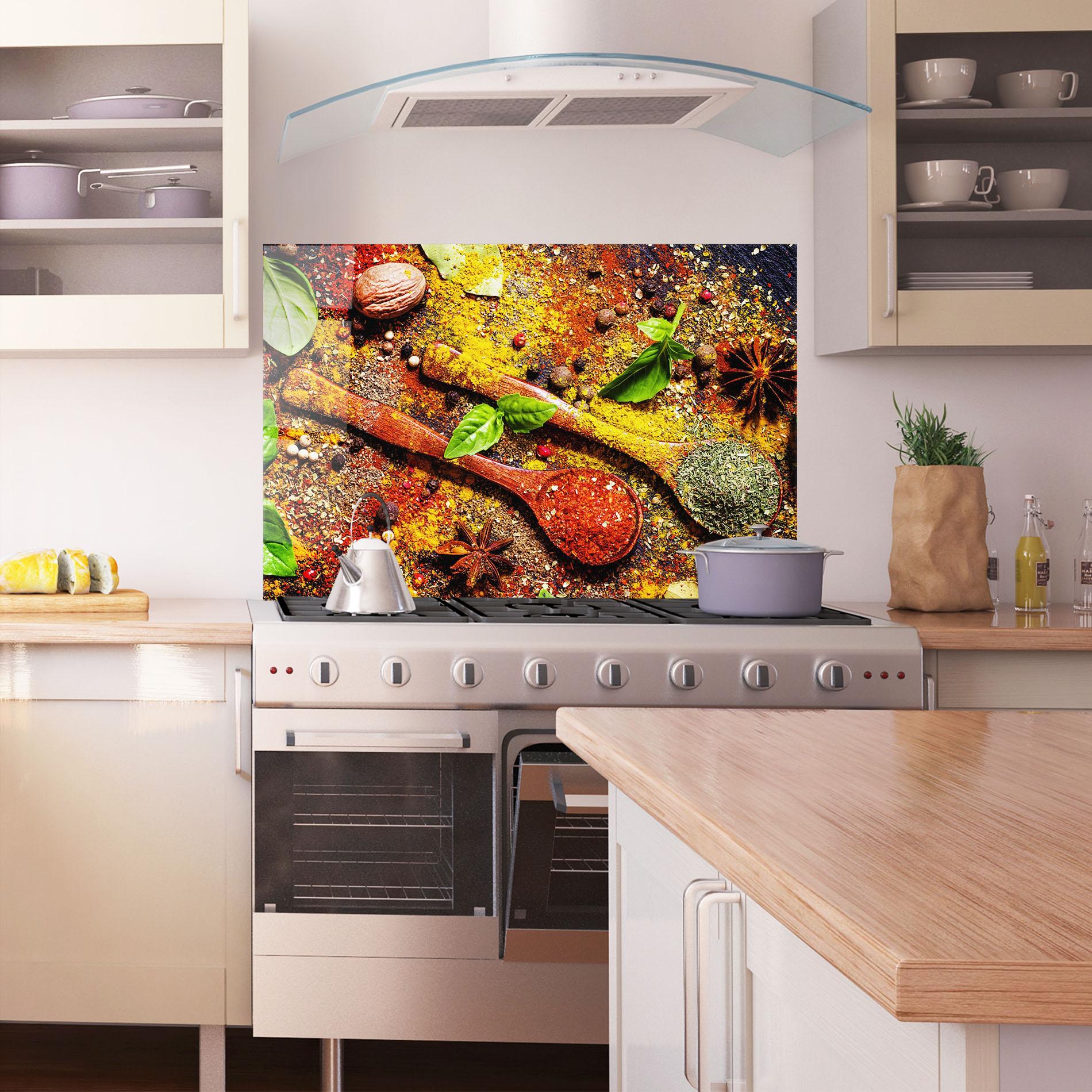 Стъклен панел за кухня Dried Herbs mockup 1