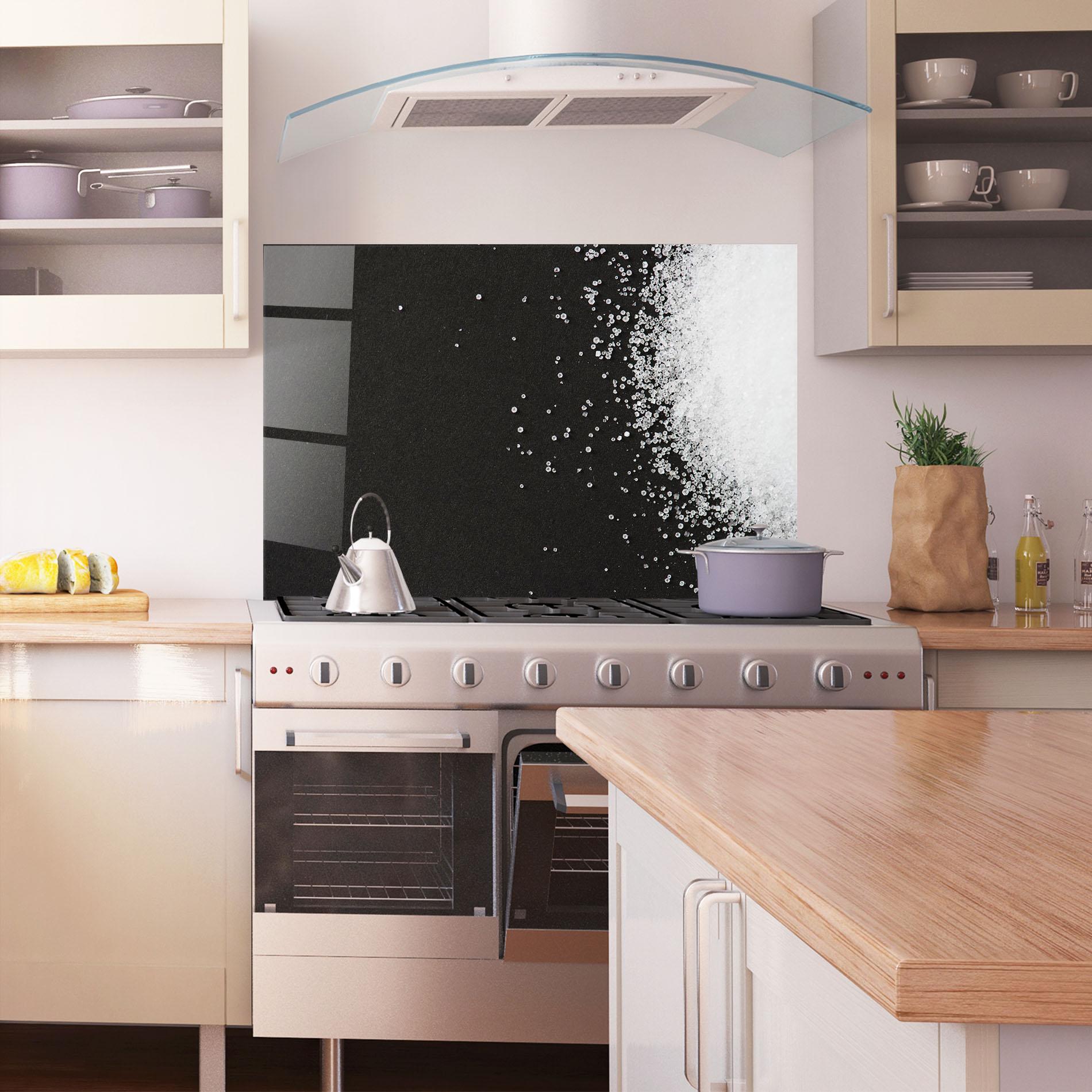 Стъклен панел за кухня Salt Texture mockup 1