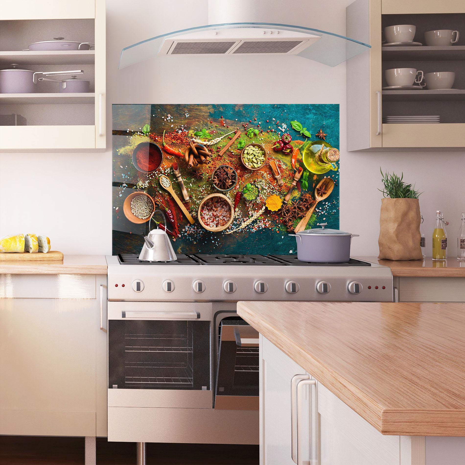 Стъклен панел за кухня Seasonings Mix mockup 1