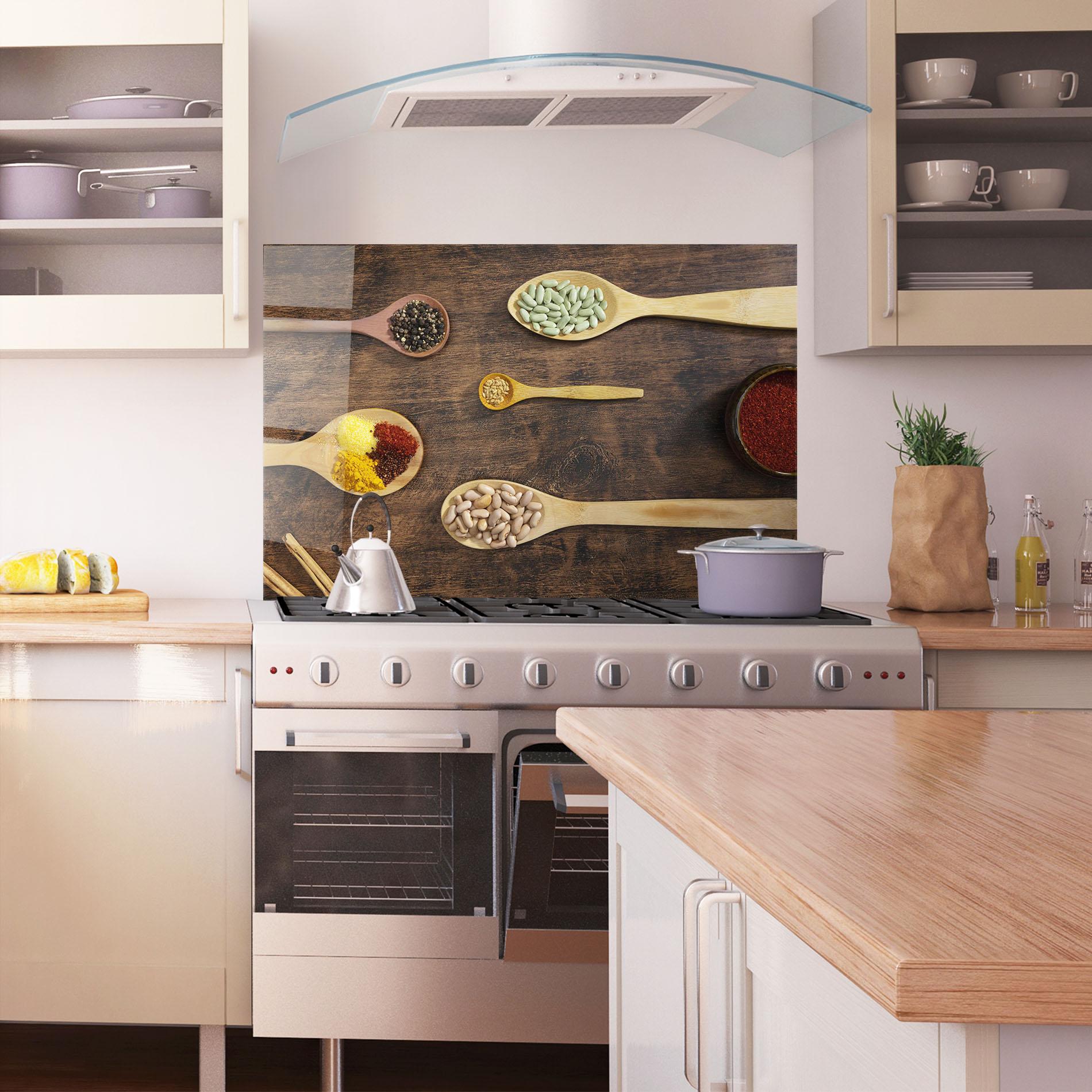 Стъклен панел за кухня Spices Beans mockup 1