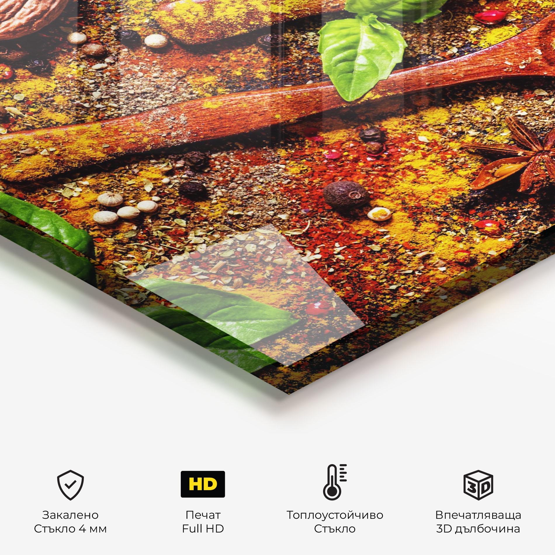 Стъклен панел за кухня Dried Herbs mockup 2