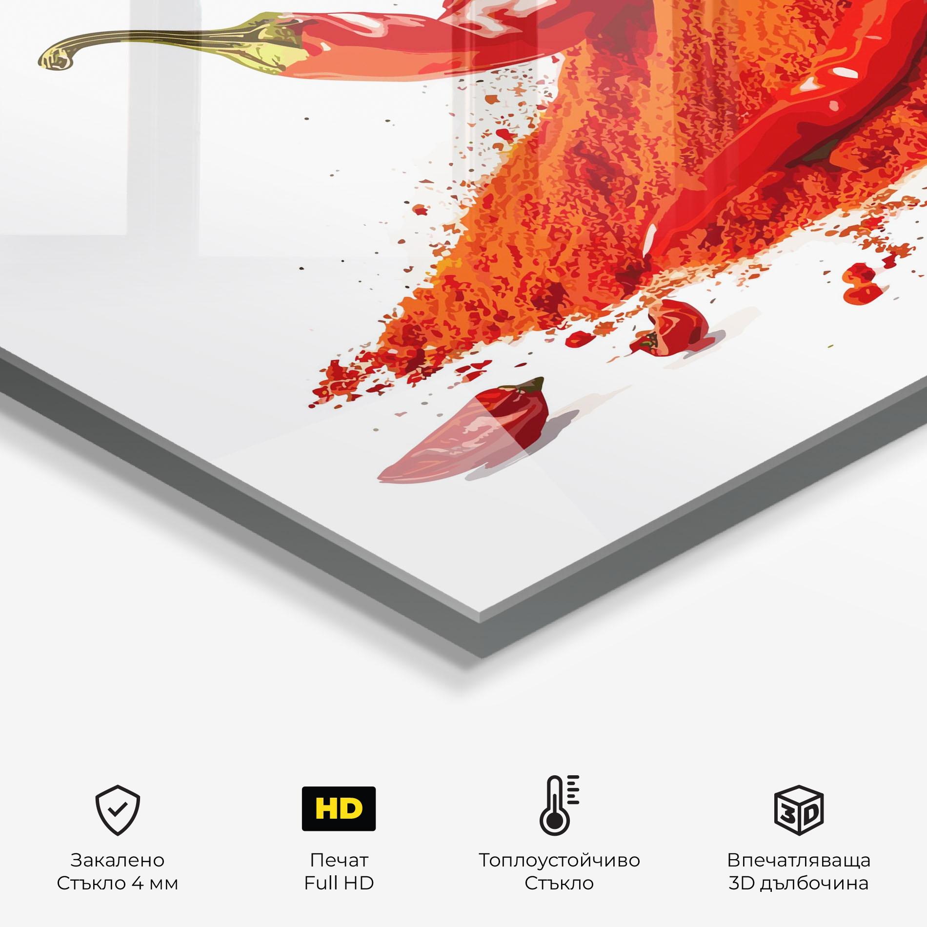 Стъклен панел за кухня Papper Art mockup 2