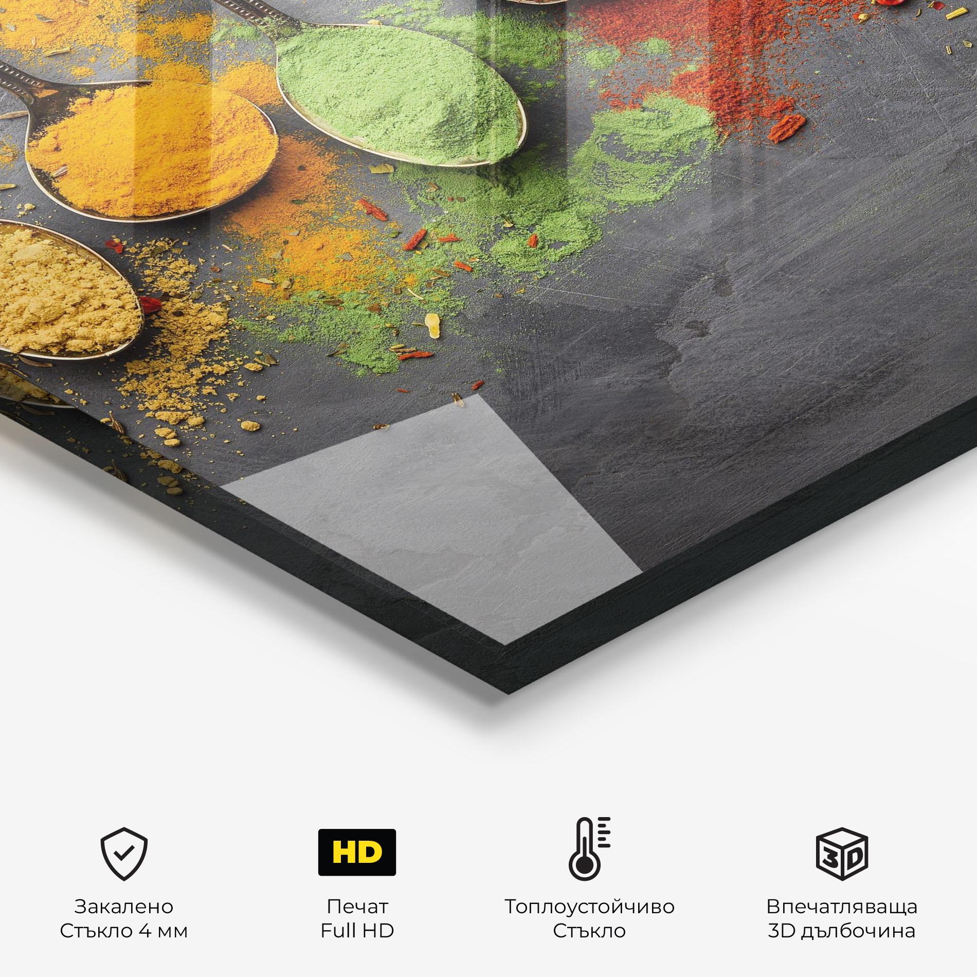 Стъклен панел за кухня Various Seasonings mockup 2