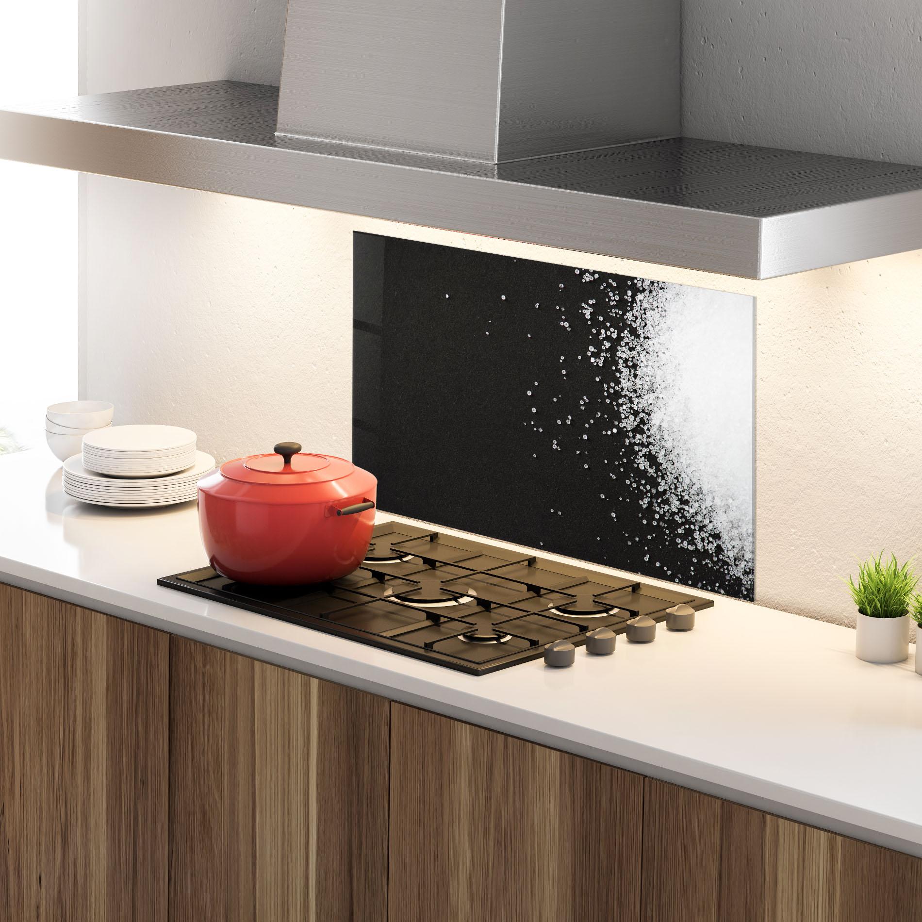 Стъклен панел за кухня Salt Texture mockup 4
