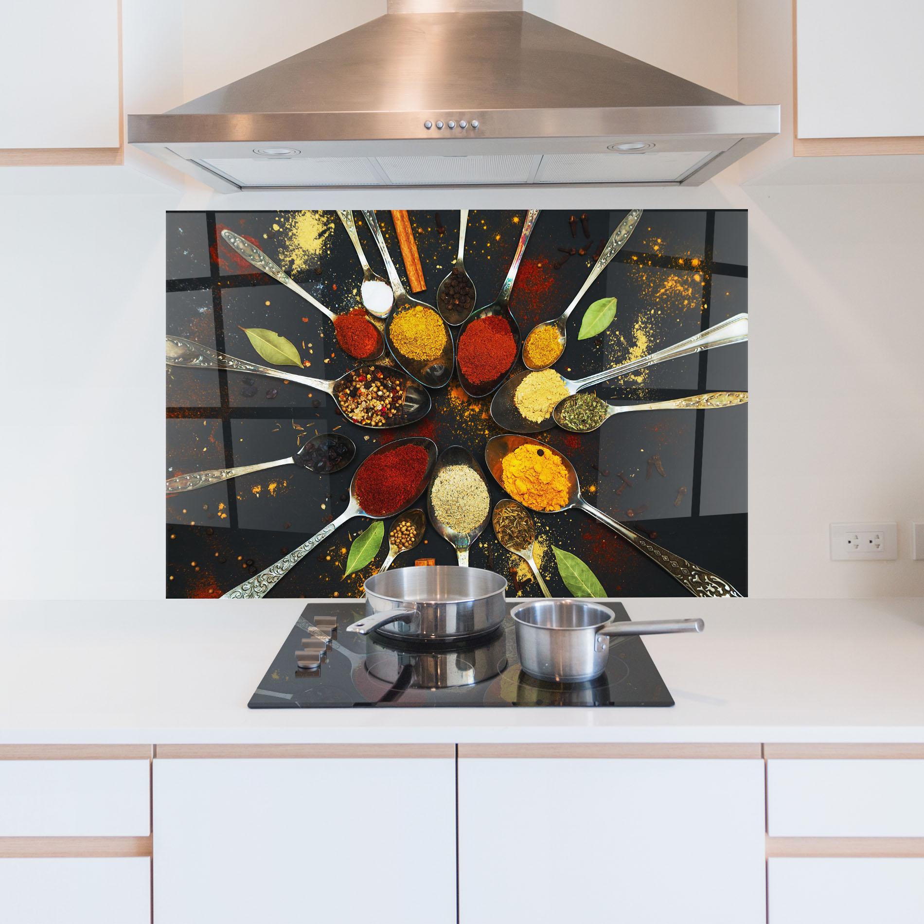 Стъклен панел за кухня Cooking Spoons mockup 5