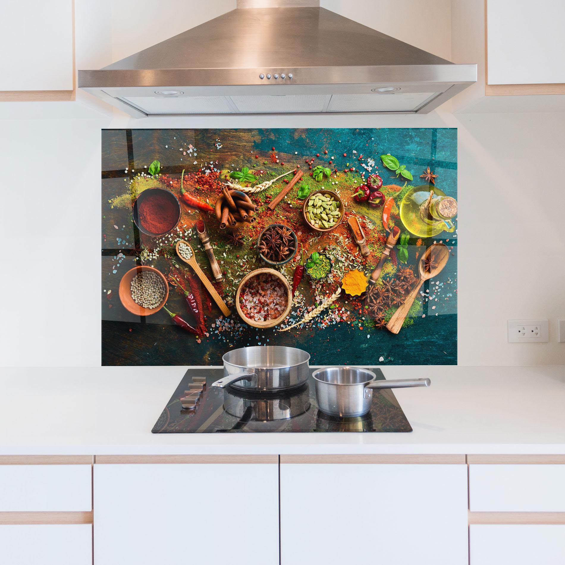 Стъклен панел за кухня Seasonings Mix mockup 5