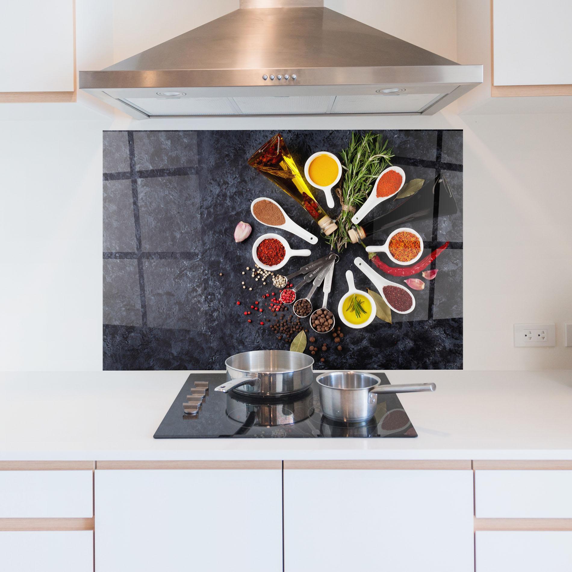 Стъклен панел за кухня Spices mockup 5