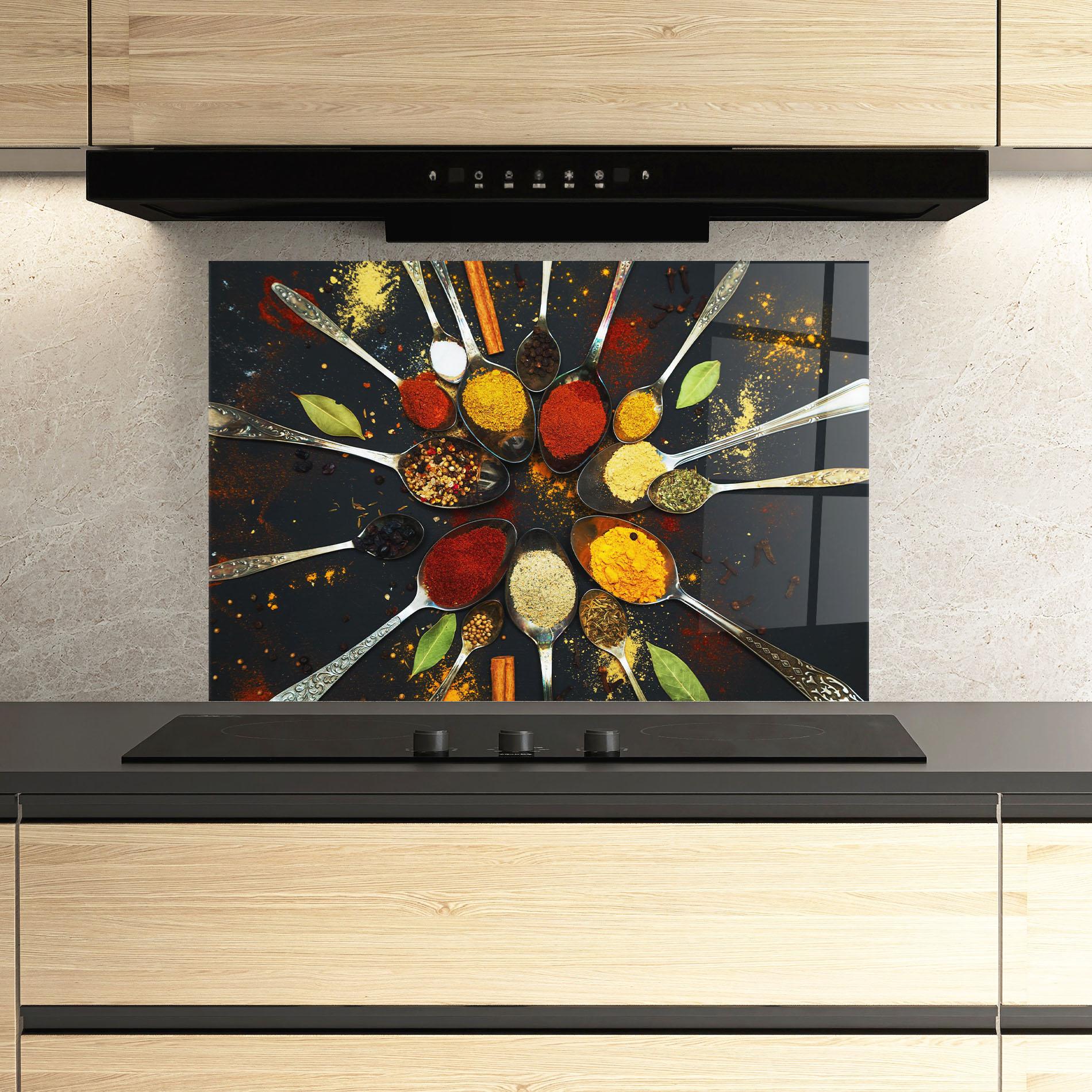 Стъклен панел за кухня Cooking Spoons mockup 3