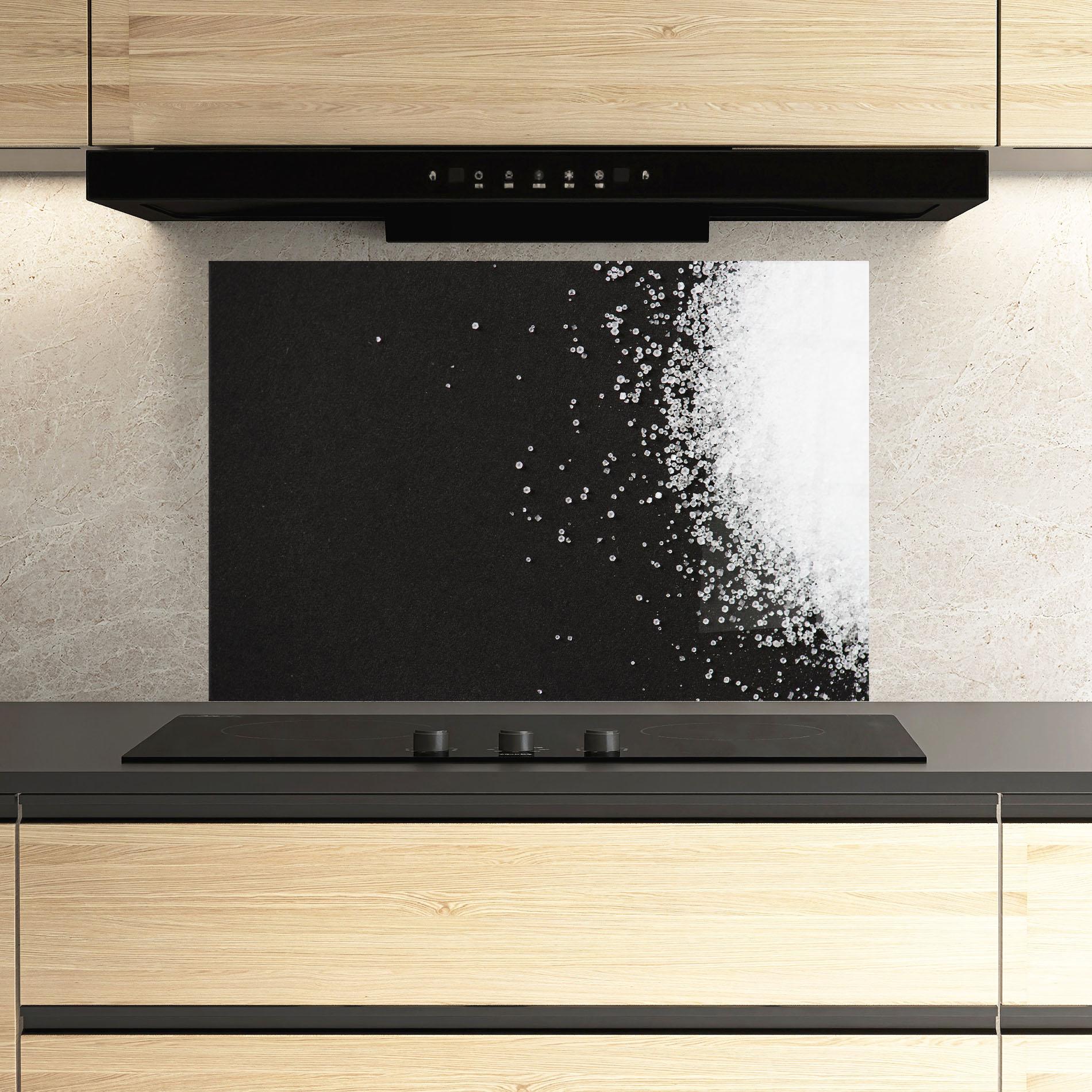 Стъклен панел за кухня Salt Texture mockup 3