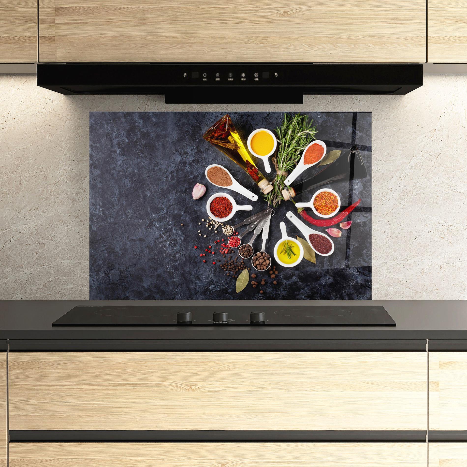 Стъклен панел за кухня Spices mockup 3
