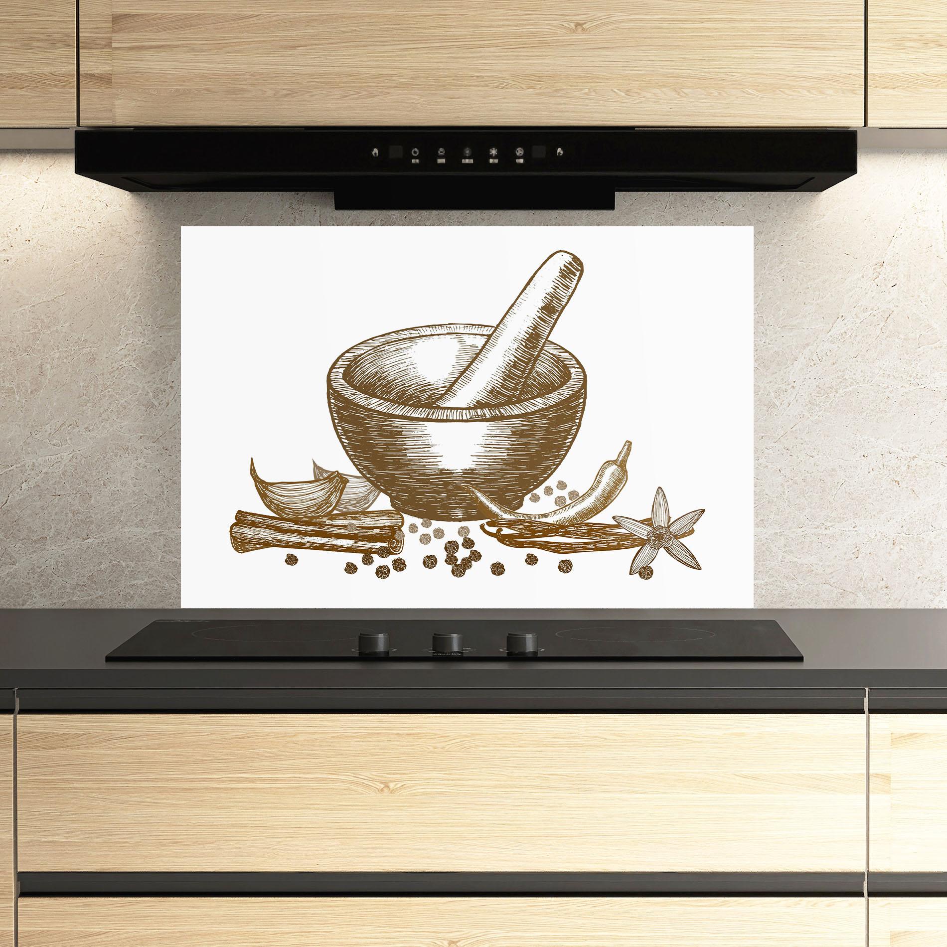 Стъклен панел за кухня Spicies mockup 3