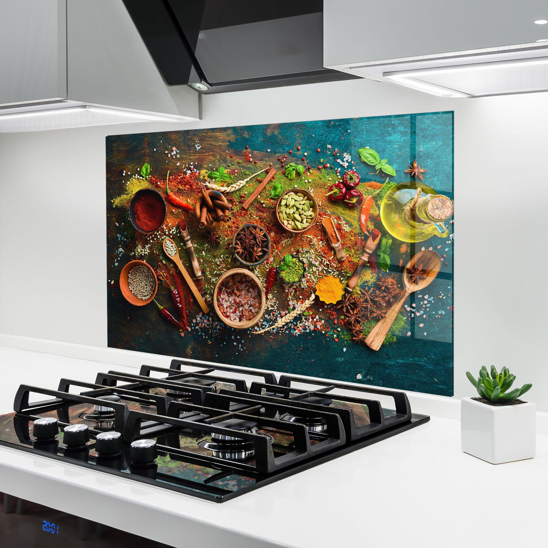 Стъклен панел за кухня Seasonings Mix mockup 6