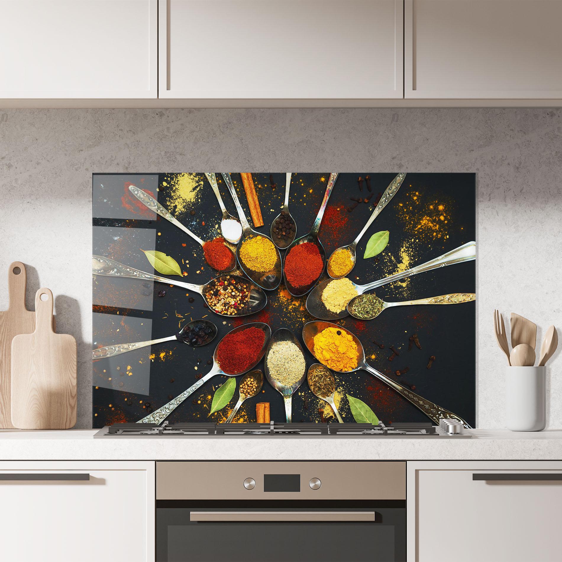 Стъклен панел за кухня Cooking Spoons mockup 7