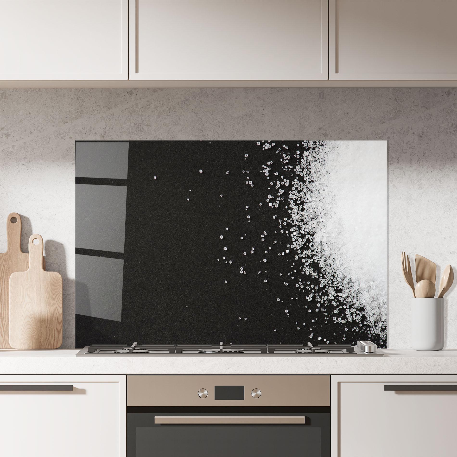 Стъклен панел за кухня Salt Texture mockup 7
