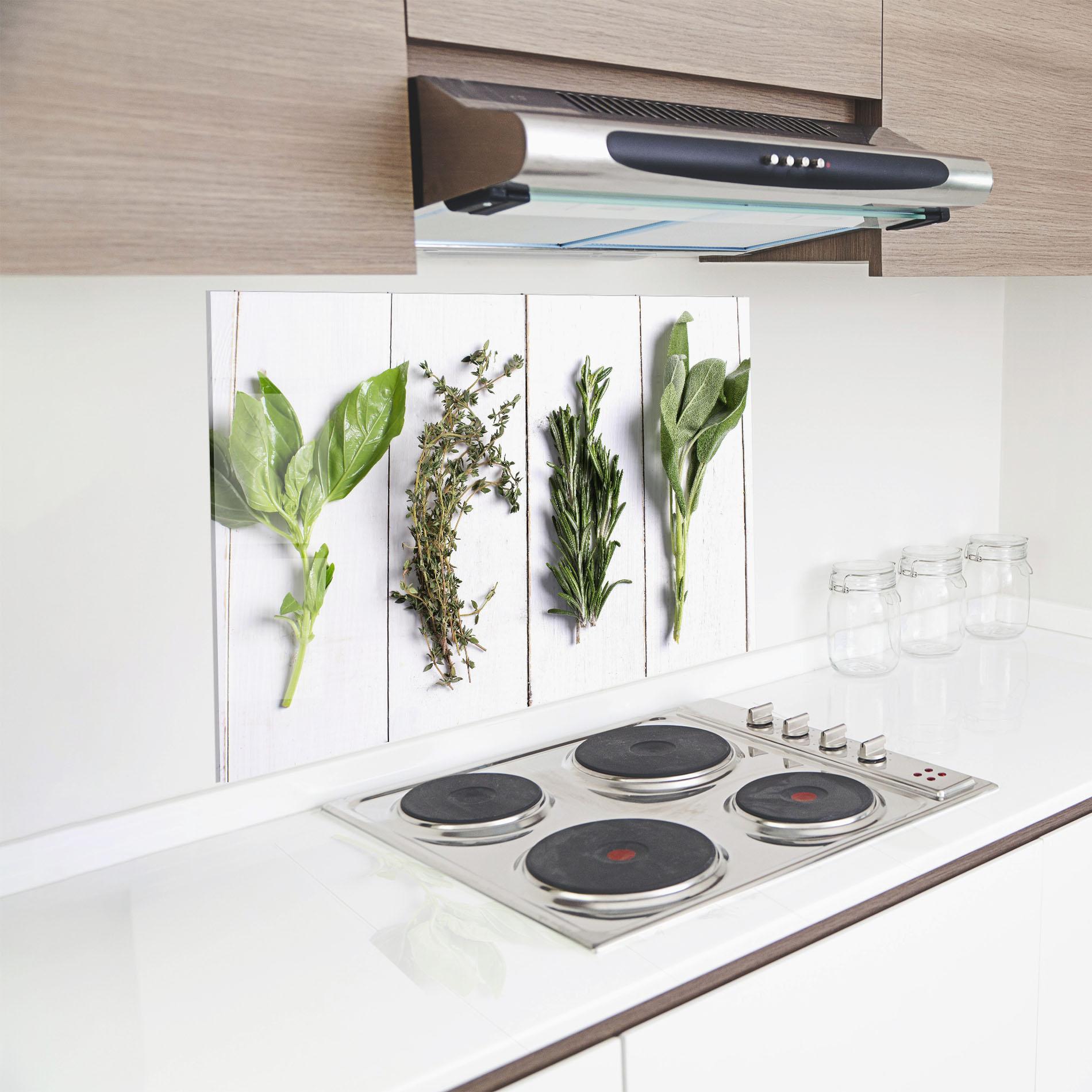 Стъклен панел за кухня Different Herbs mockup 8